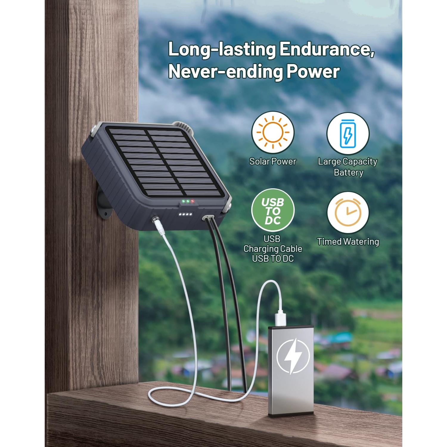 Sistema de Riego por Goteo Solar ZOTIKA 2 Plantas Gris