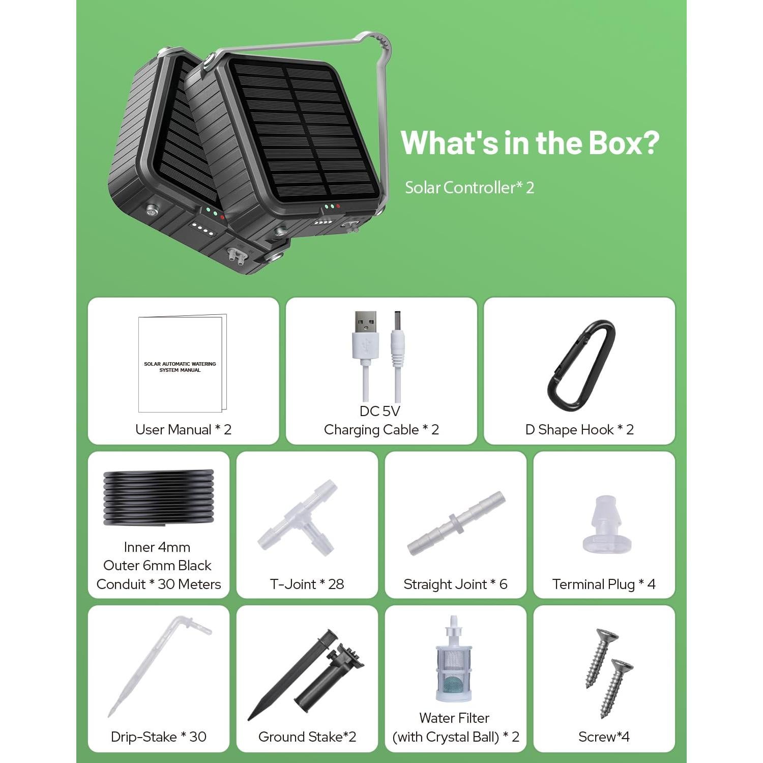 Sistema de Riego por Goteo Solar ZOTIKA 2 Plantas Gris