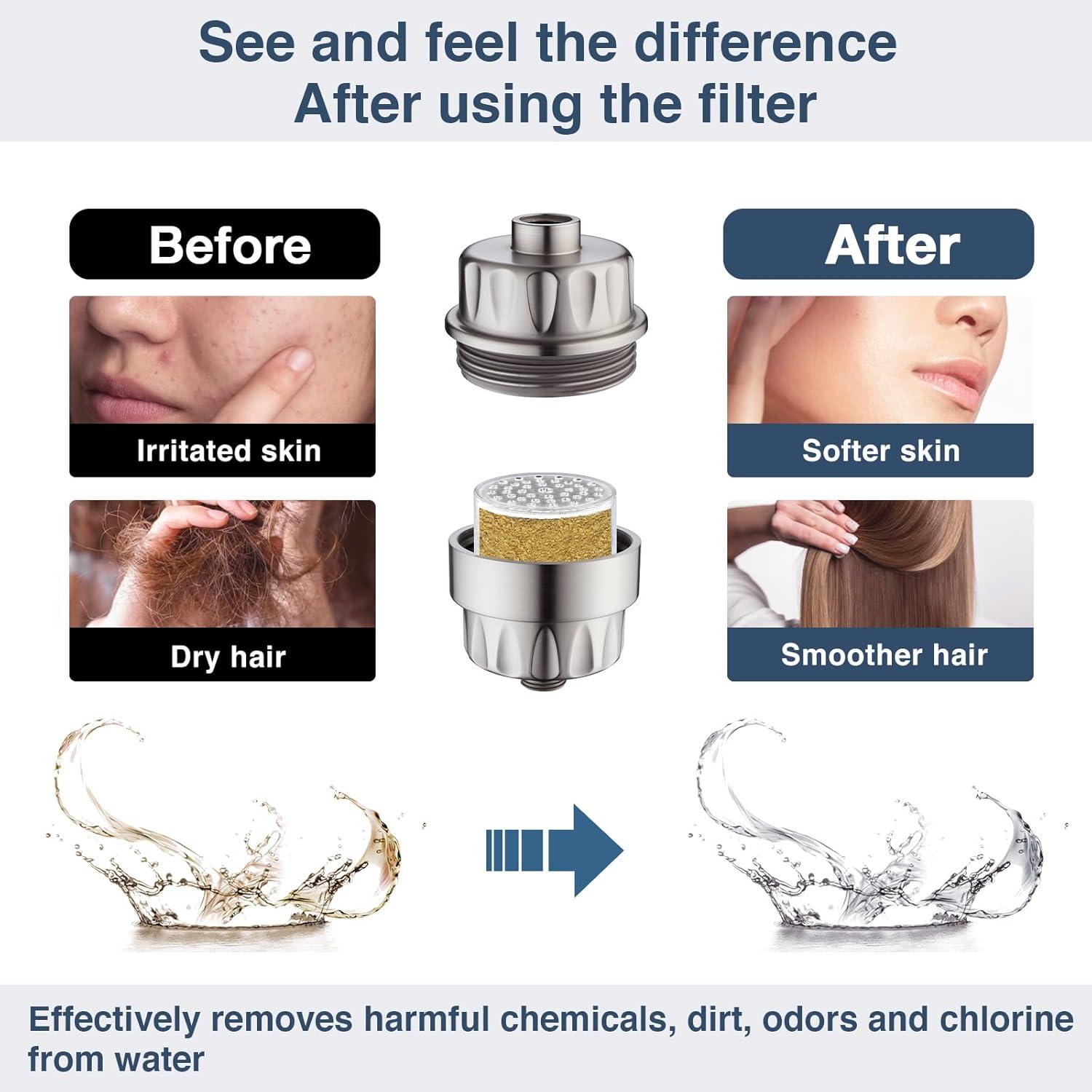 Filtro de Ducha Bright Showers Níquel Cepillado Multiusos