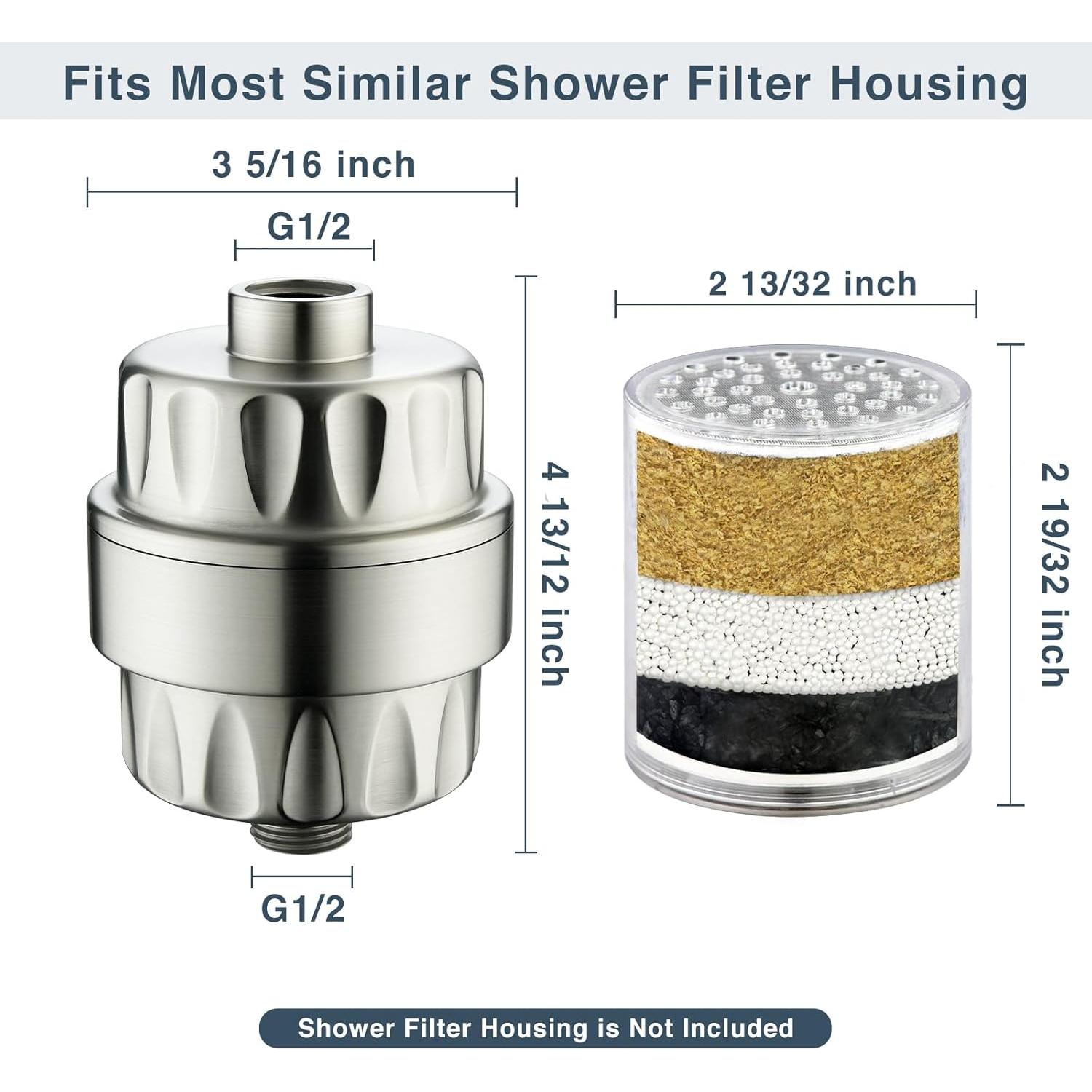 Filtro de Ducha Bright Showers Níquel Cepillado Multiusos