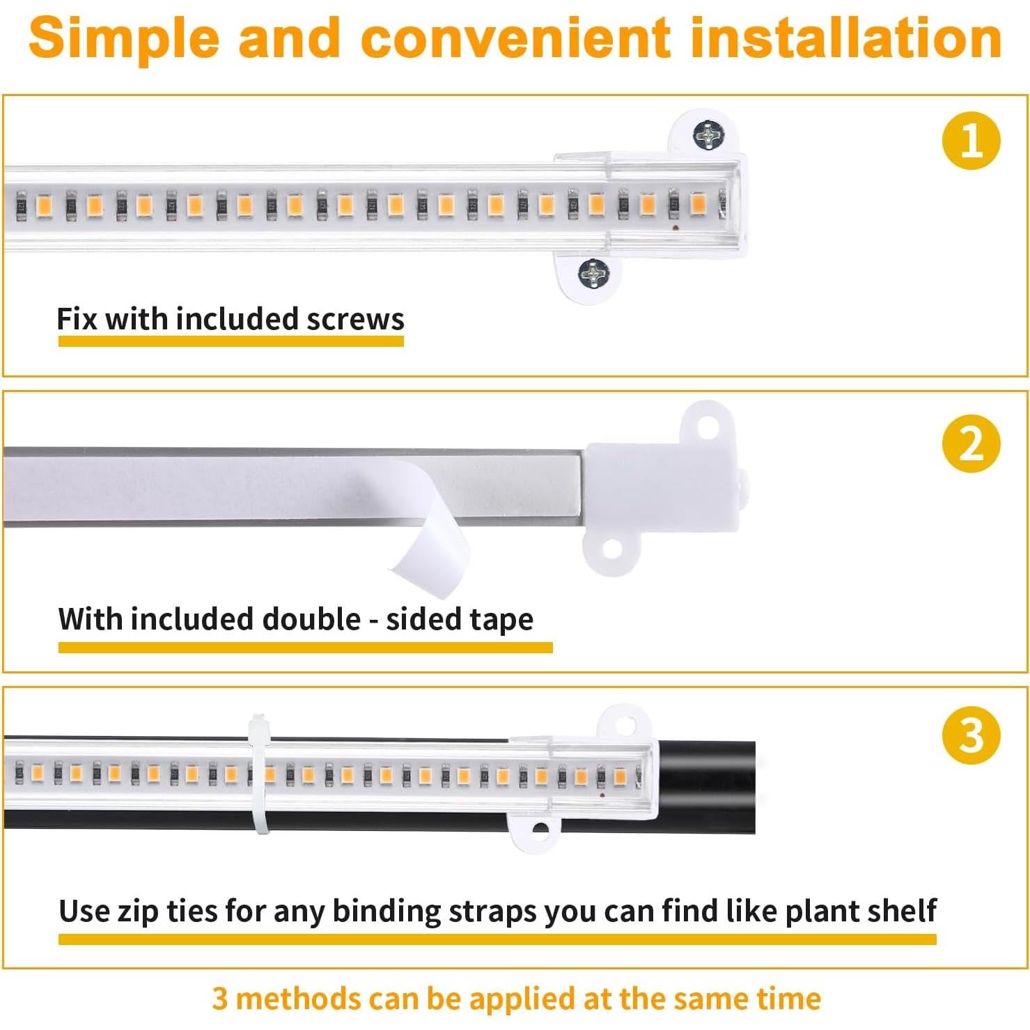 Tiras de Luz LED RWNTAO 3 Cabezas 3000K para Cultivo
