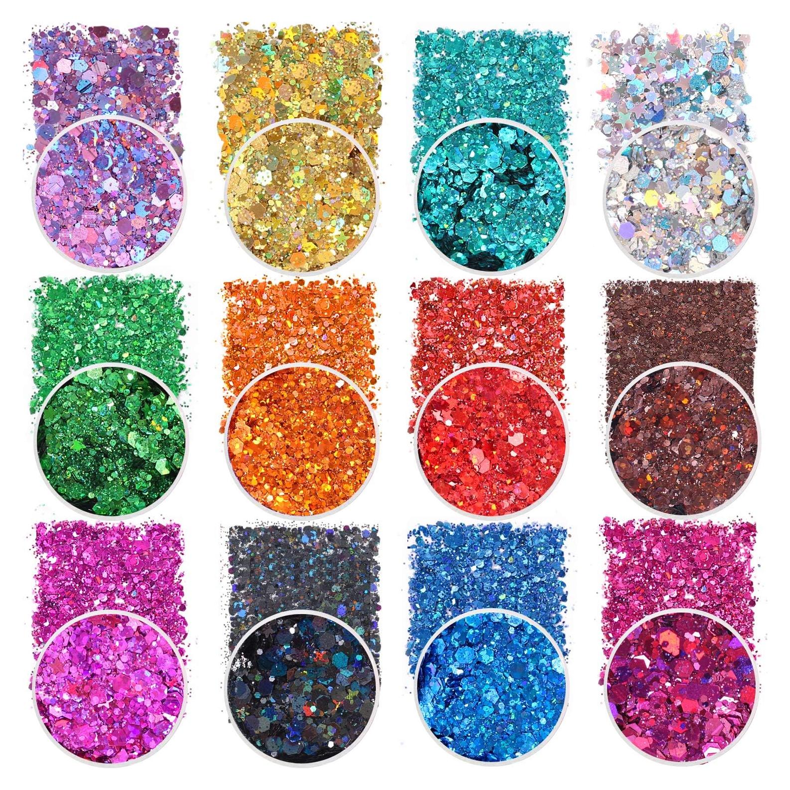 Glitter Chunky Holográfico Estanoite 12 Colores 36g