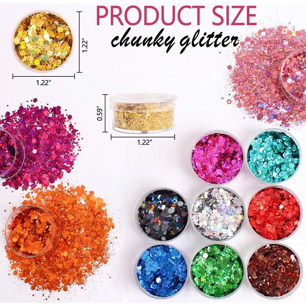Glitter Chunky Holográfico Estanoite 12 Colores 36g