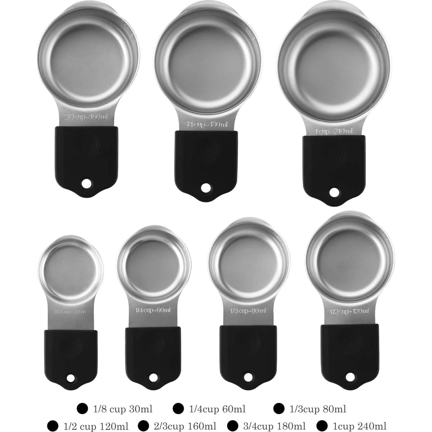 Juego de Tazas Medidoras Magnéticas X-zrew Acero Inoxidable 7 Piezas