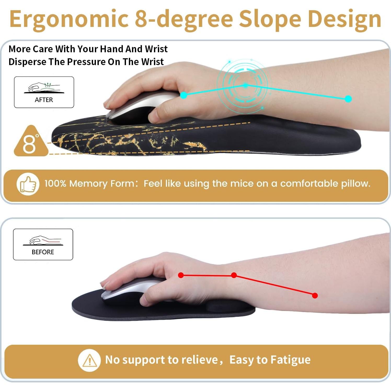 Alfombrilla de Ratón Ergonómica L-SPOUTTO con Reposamuñecas 30.5x20.3cm