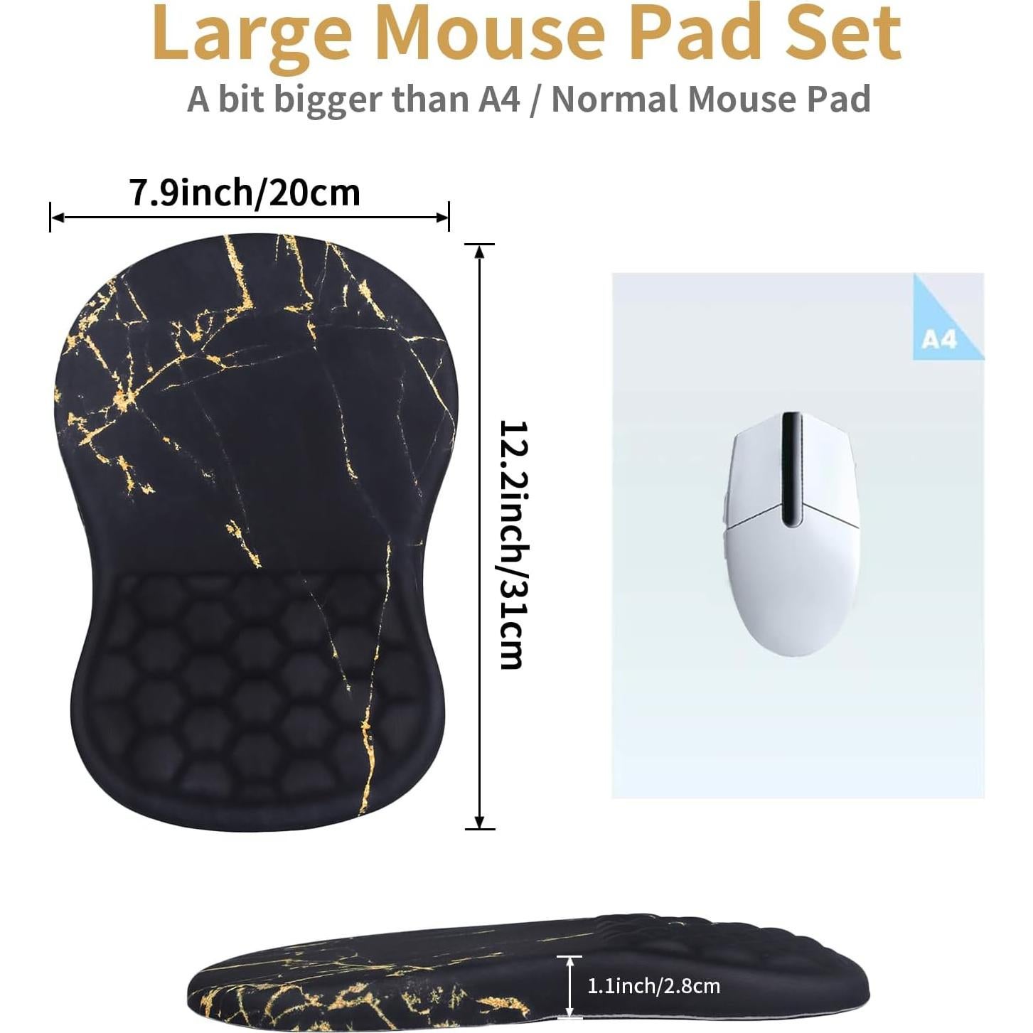 Alfombrilla de Ratón Ergonómica L-SPOUTTO con Reposamuñecas 30.5x20.3cm