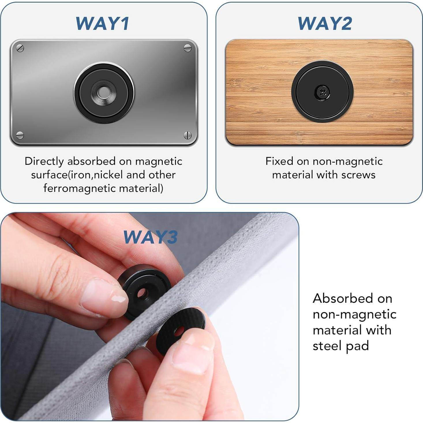 Imán Fuerte MIKEDE 40kg con Agujeros - Paquete de 12