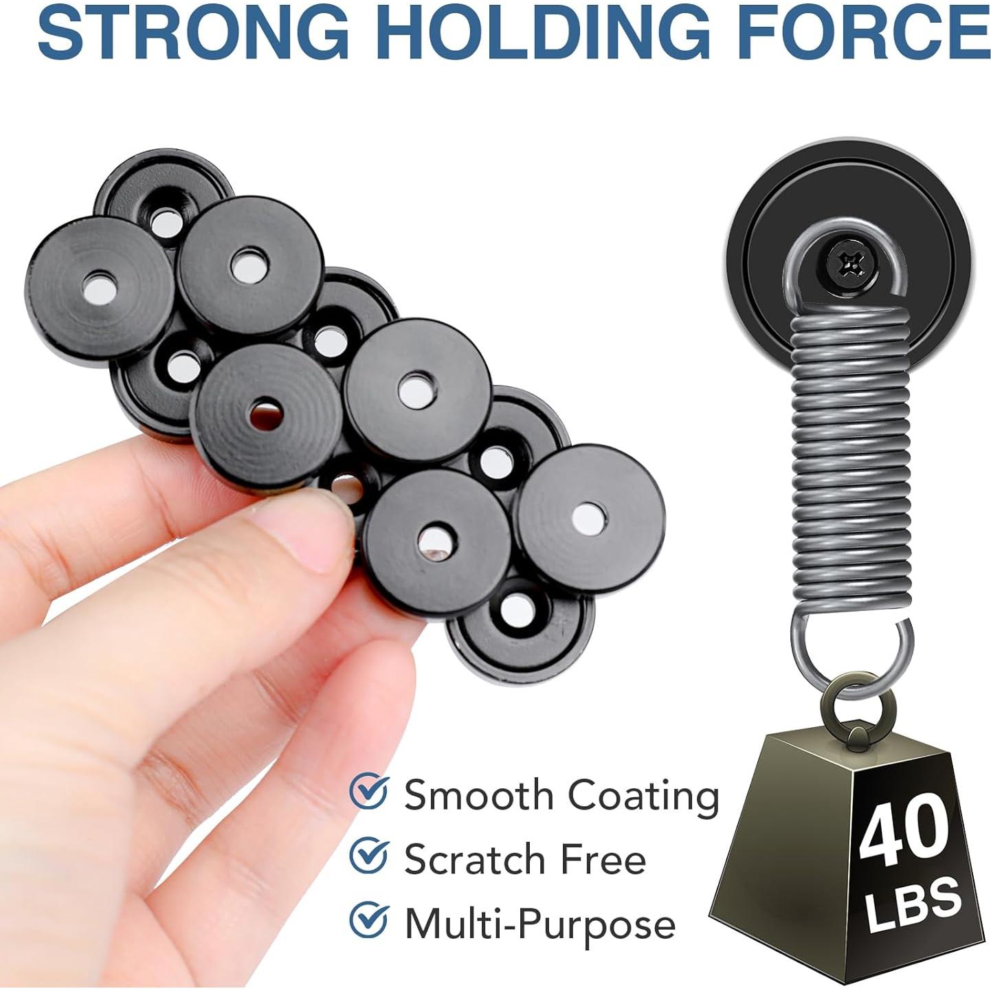 Imán Fuerte MIKEDE 40kg con Agujeros - Paquete de 12