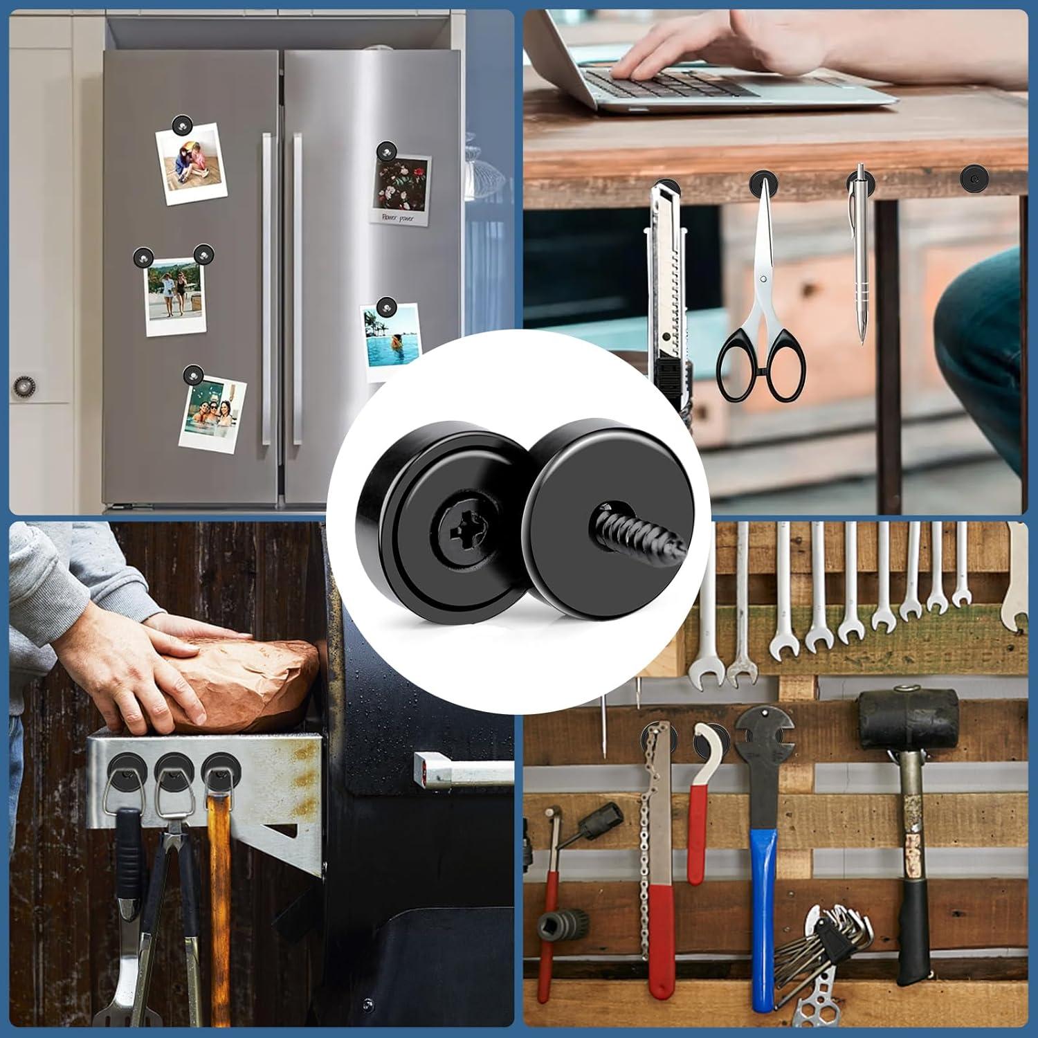 Imán Fuerte MIKEDE 40kg con Agujeros - Paquete de 12