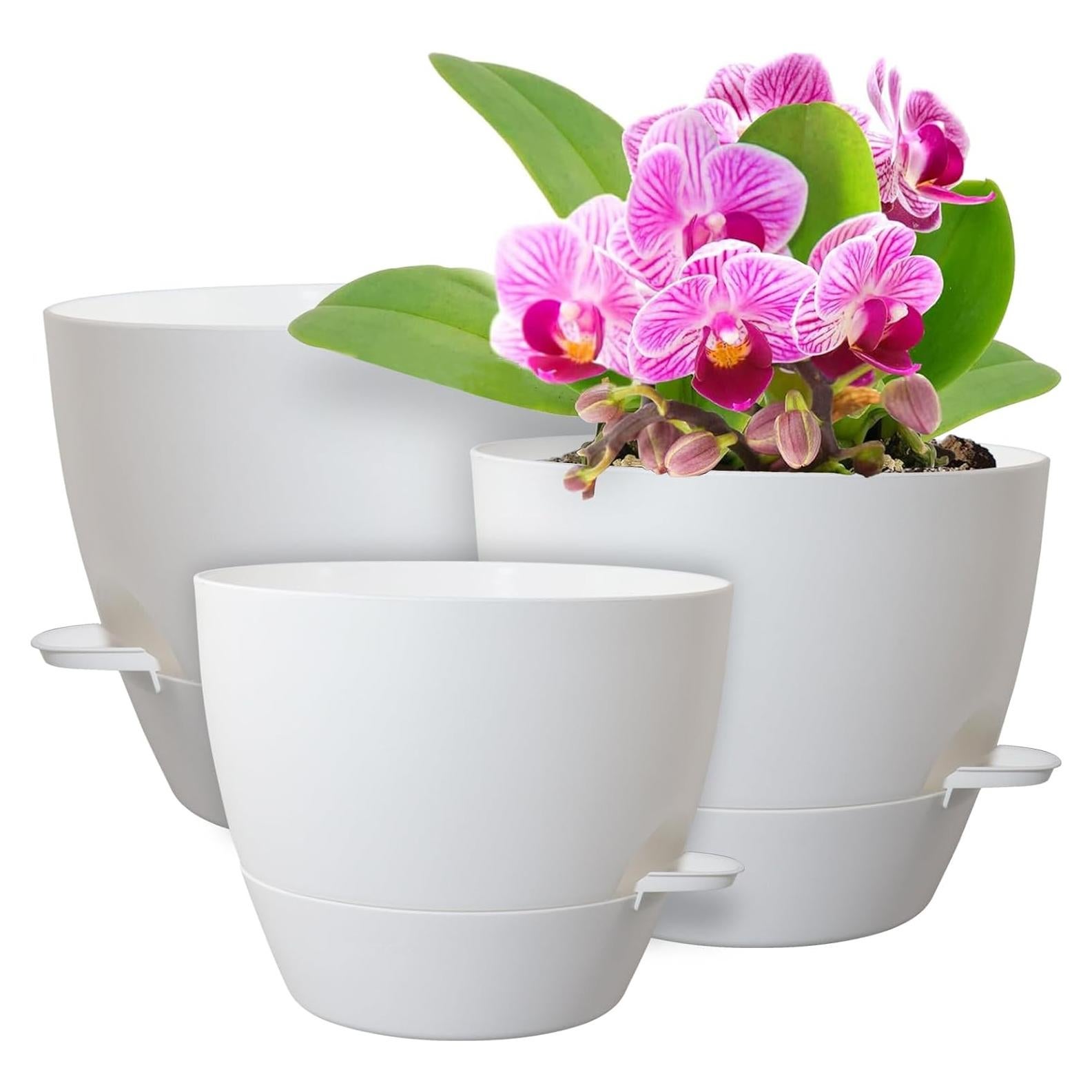 Macetas autorriego WSMKSZ 3 piezas 30,48/25,4/22,86 cm