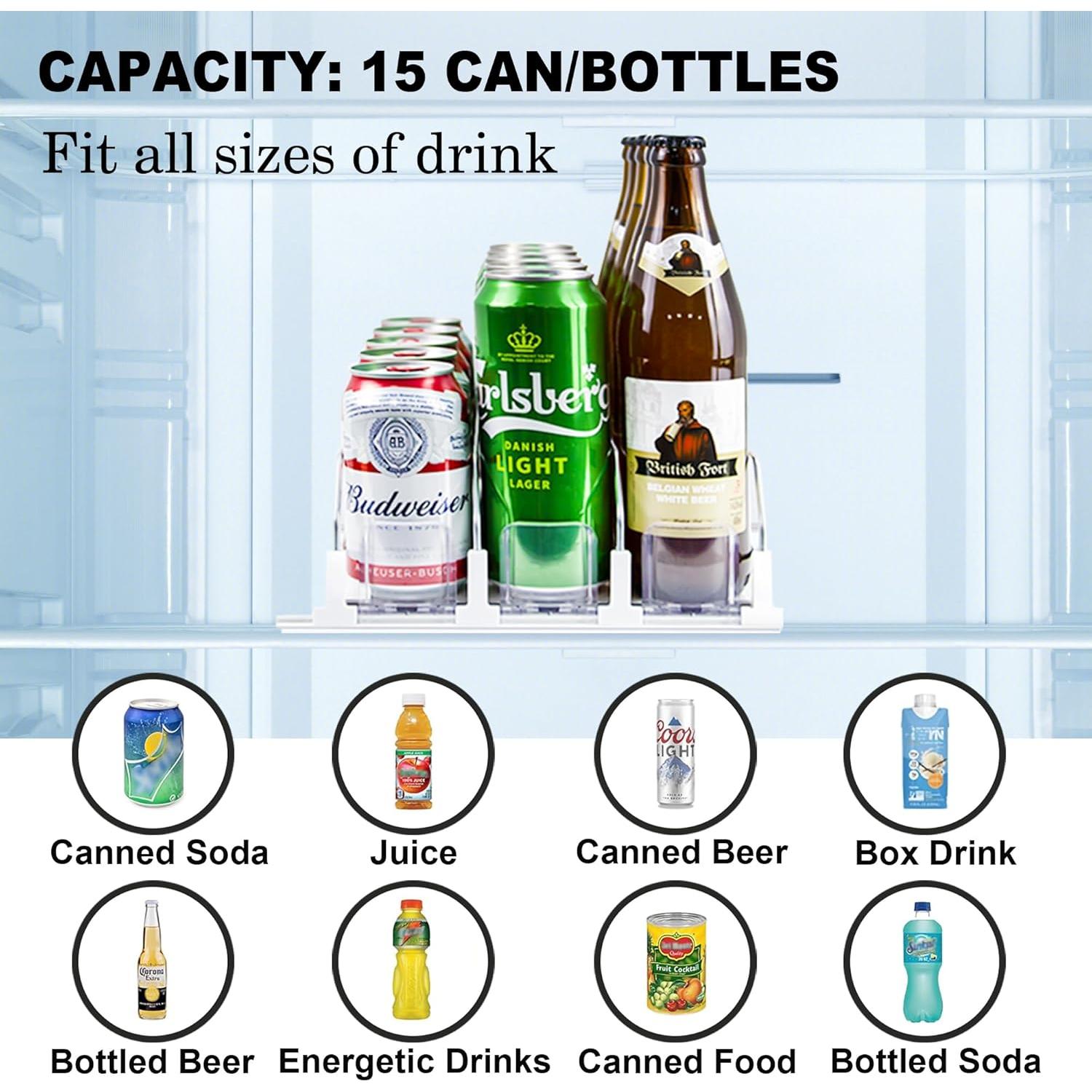 Organizador de Bebidas LumoShine para Nevera 3 Filas Ajustable