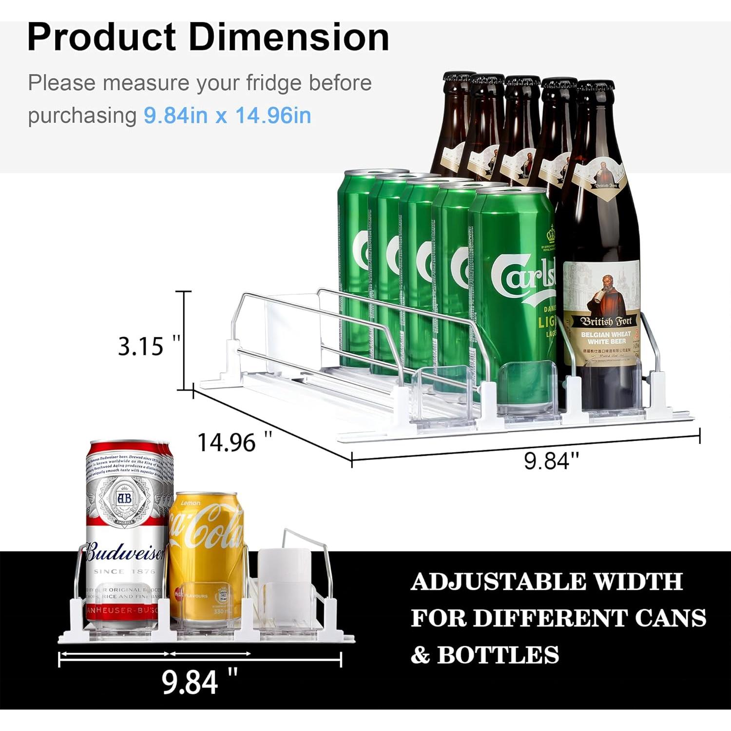 Organizador de Bebidas LumoShine para Nevera 3 Filas Ajustable