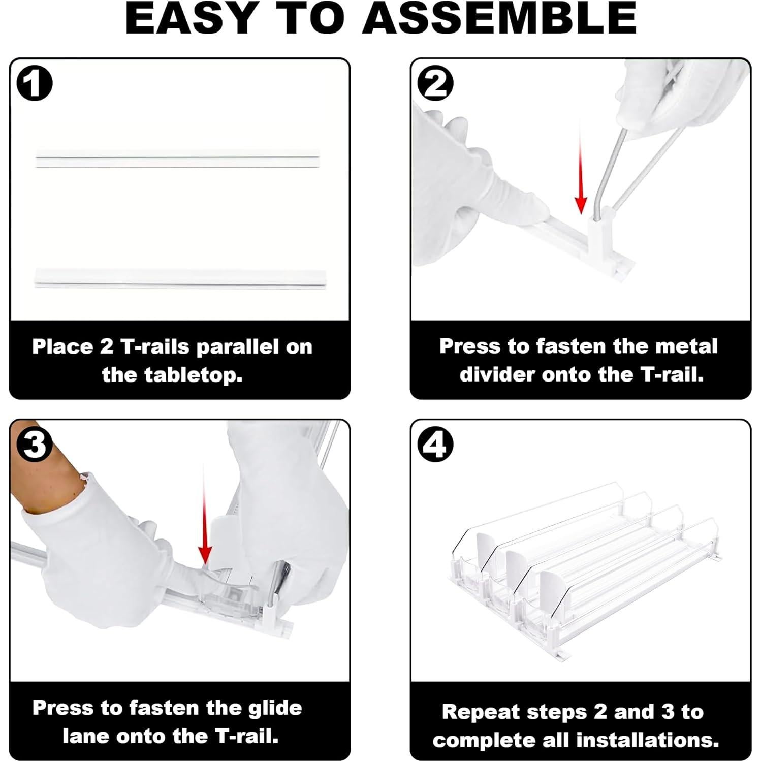 Organizador de Bebidas LumoShine para Nevera 3 Filas Ajustable