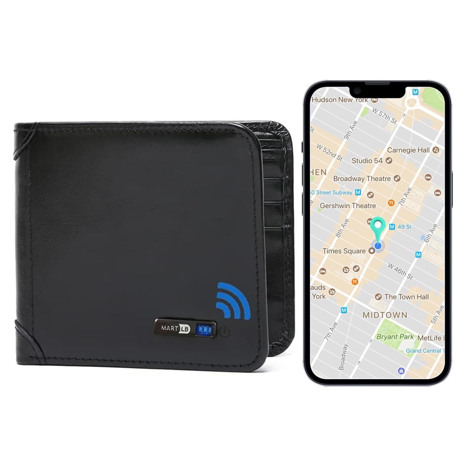 Rastreador de Billetera Bluetooth Donmia Negro con Alerta de Pérdida