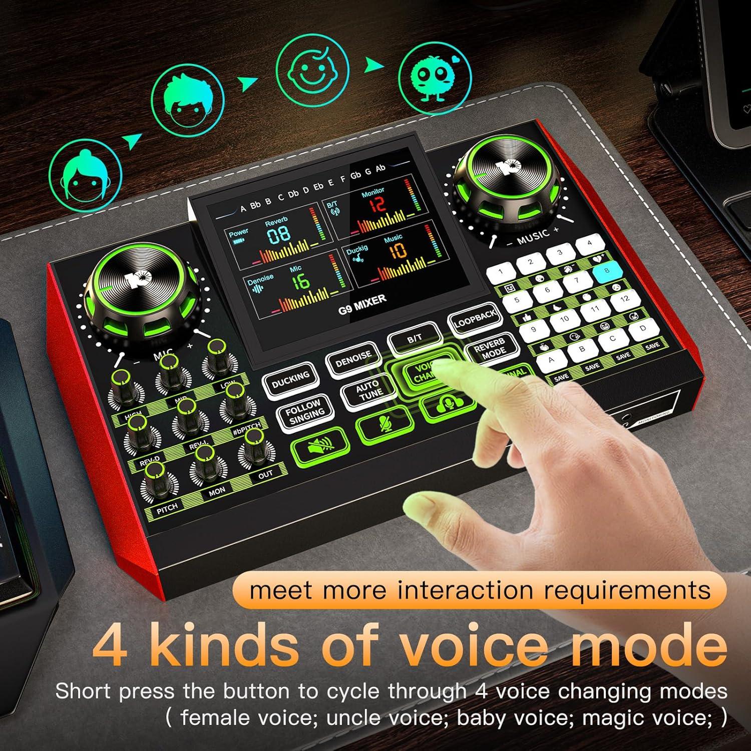 Kit de Podcast Neculogy G9 BM800 con Micrófono y Mezclador