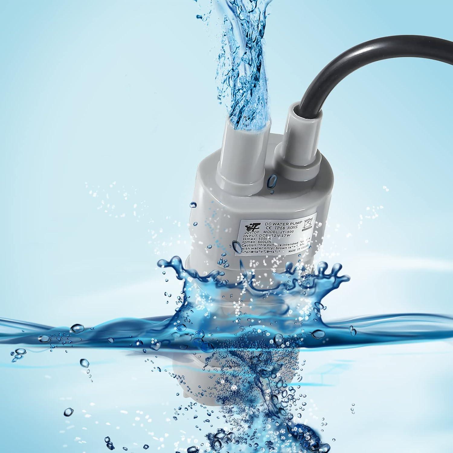 Bomba de Agua Sumergible Diitao 12V 600L/H 5M Altura