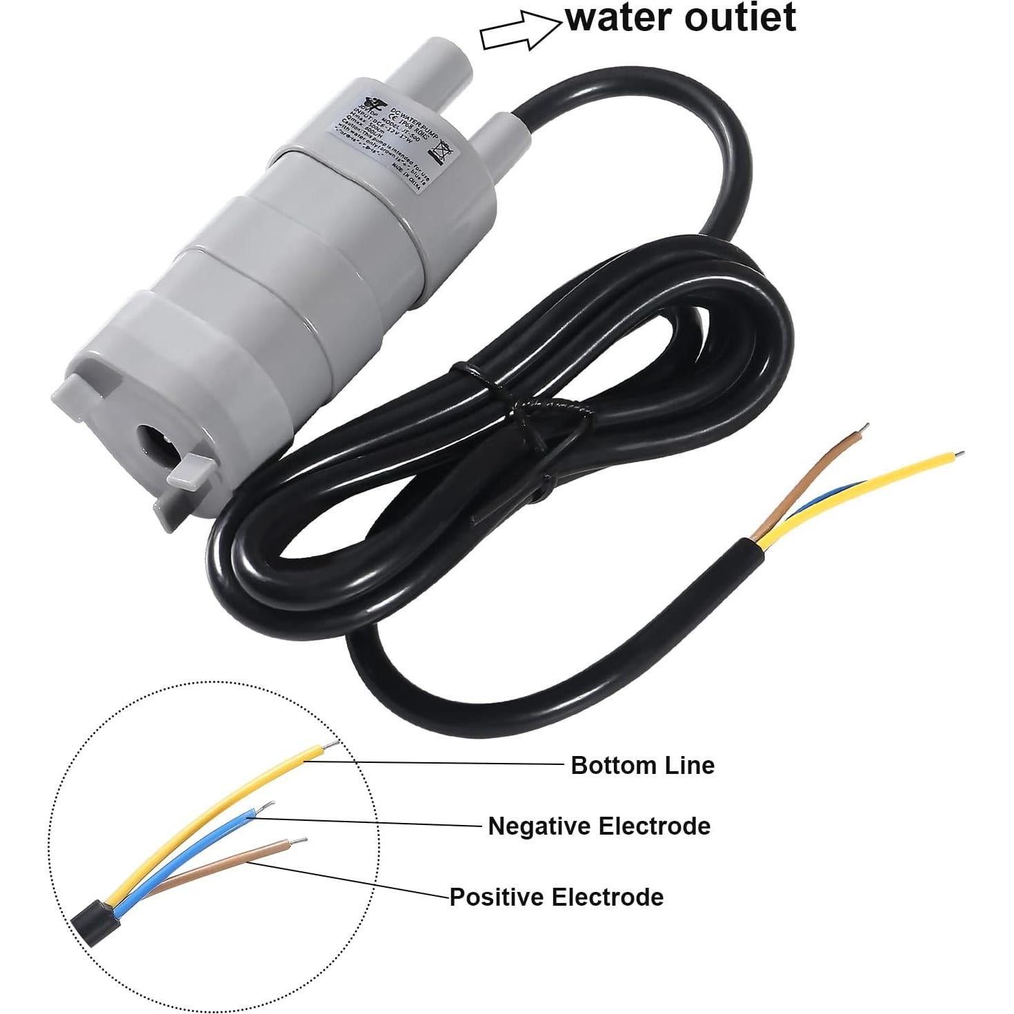 Bomba de Agua Sumergible Diitao 12V 600L/H 5M Altura