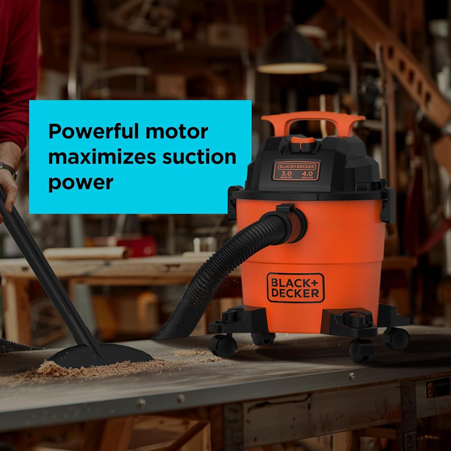 Aspiradora BLACK+DECKER Húmeda y Seca 4 Galones 3 HP