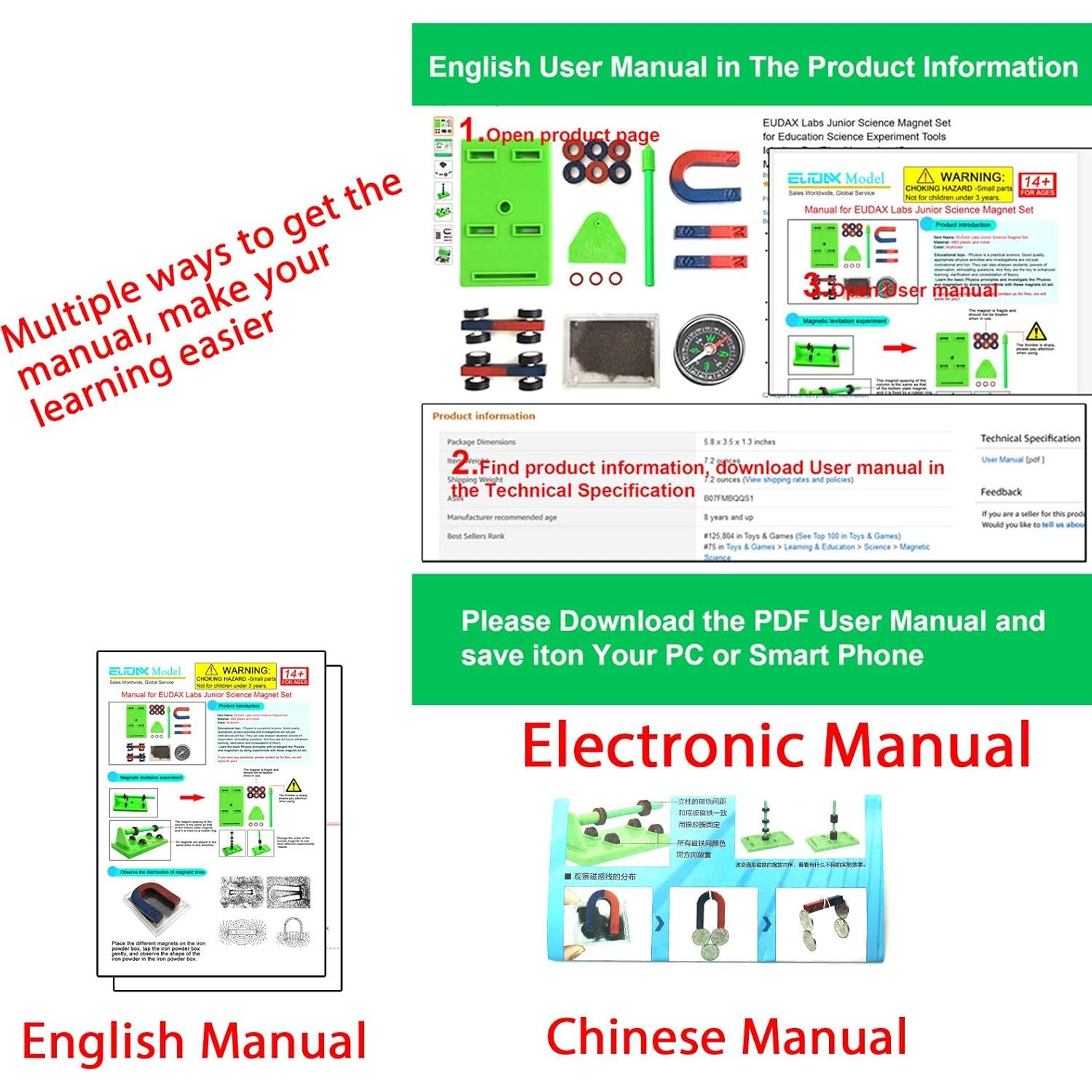 Conjunto de Imanes Científicos EUDAX para Experimentos 16 Piezas