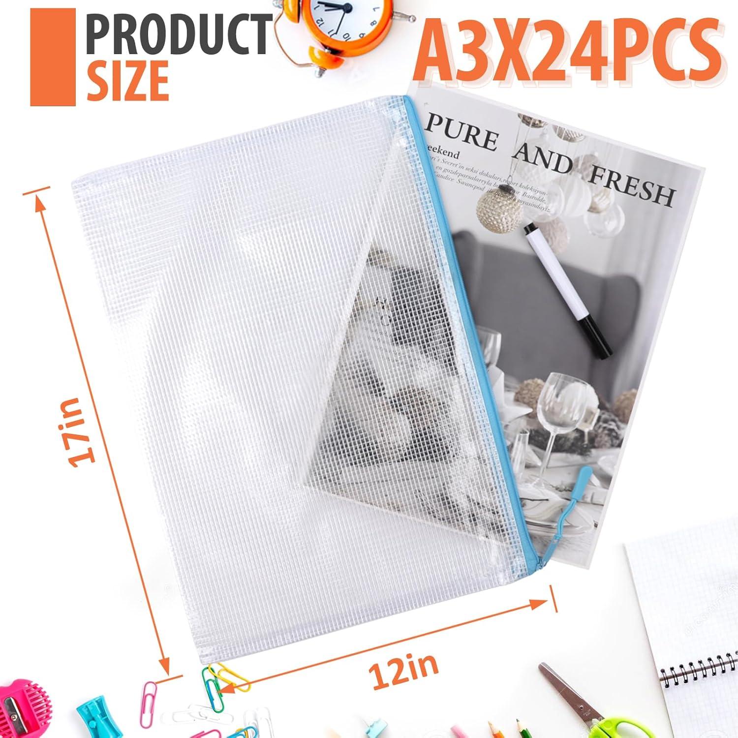 24 Bolsas de Almacenamiento de Malla YOPCDJ A3 43x30 cm