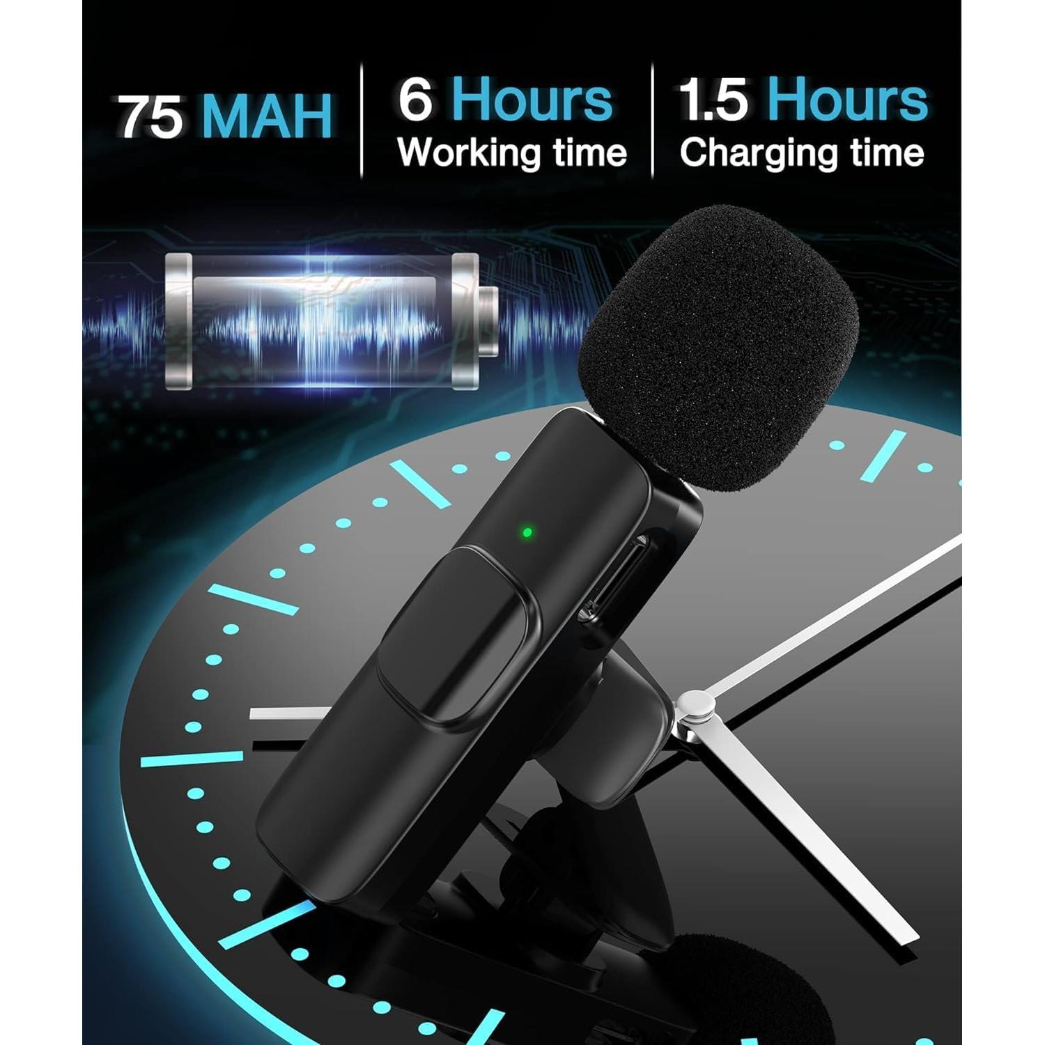 Micrófono Lavalier Inalámbrico Gicorino 2-en-1 USB-C para iPhone