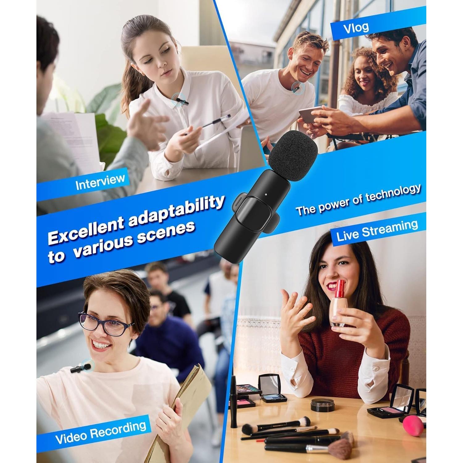 Micrófono Lavalier Inalámbrico Gicorino 2-en-1 USB-C para iPhone