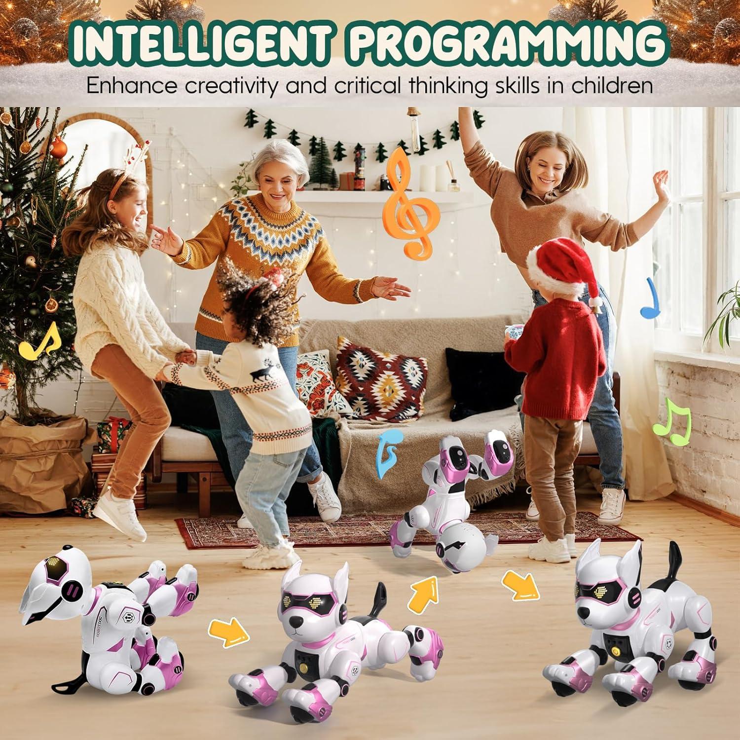 Perro Robot Interactivo Aysun R27 Programable Rosa