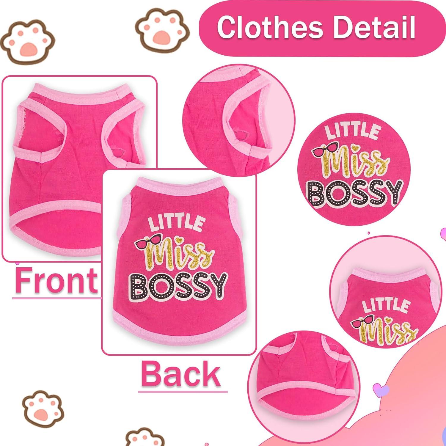 Conjunto 4 Piezas Ropa para Perros Pequeños Rosa