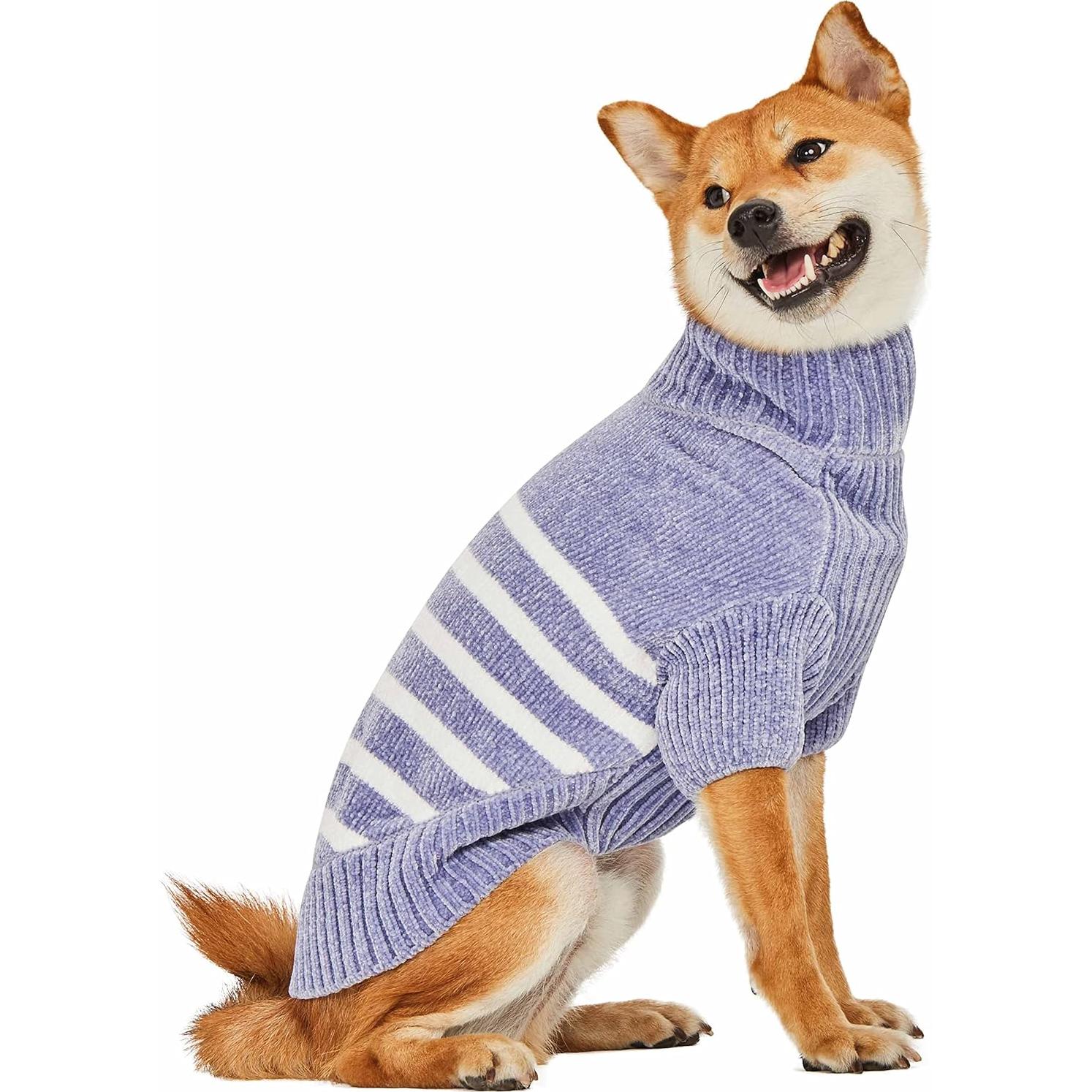 Suéter para Perro Blueberry Pet Rayas Azul Lavado 30 cm