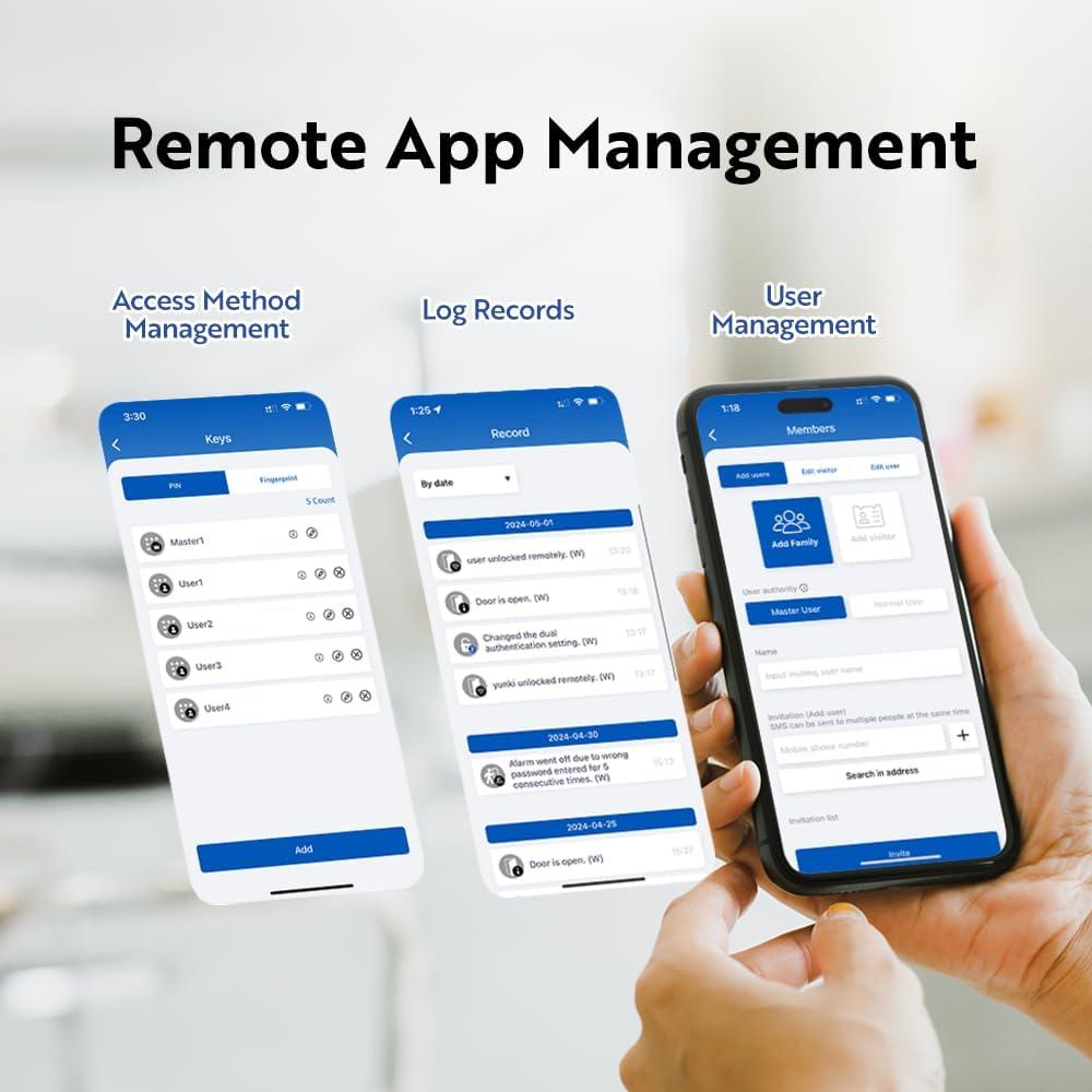 Cerradura Digital Biométrica Solity GT10BK, Wi-Fi, Negro Mate