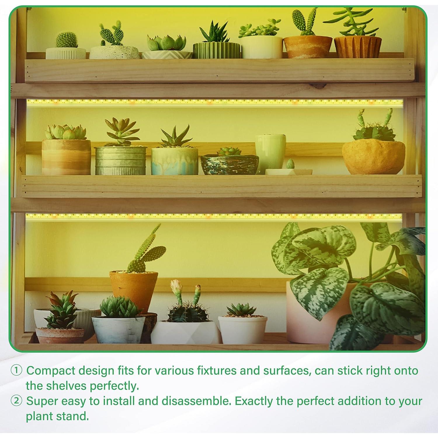 iPower 60W Luz LED Cultivo Amarilla 4 Tubos Espectro Completo