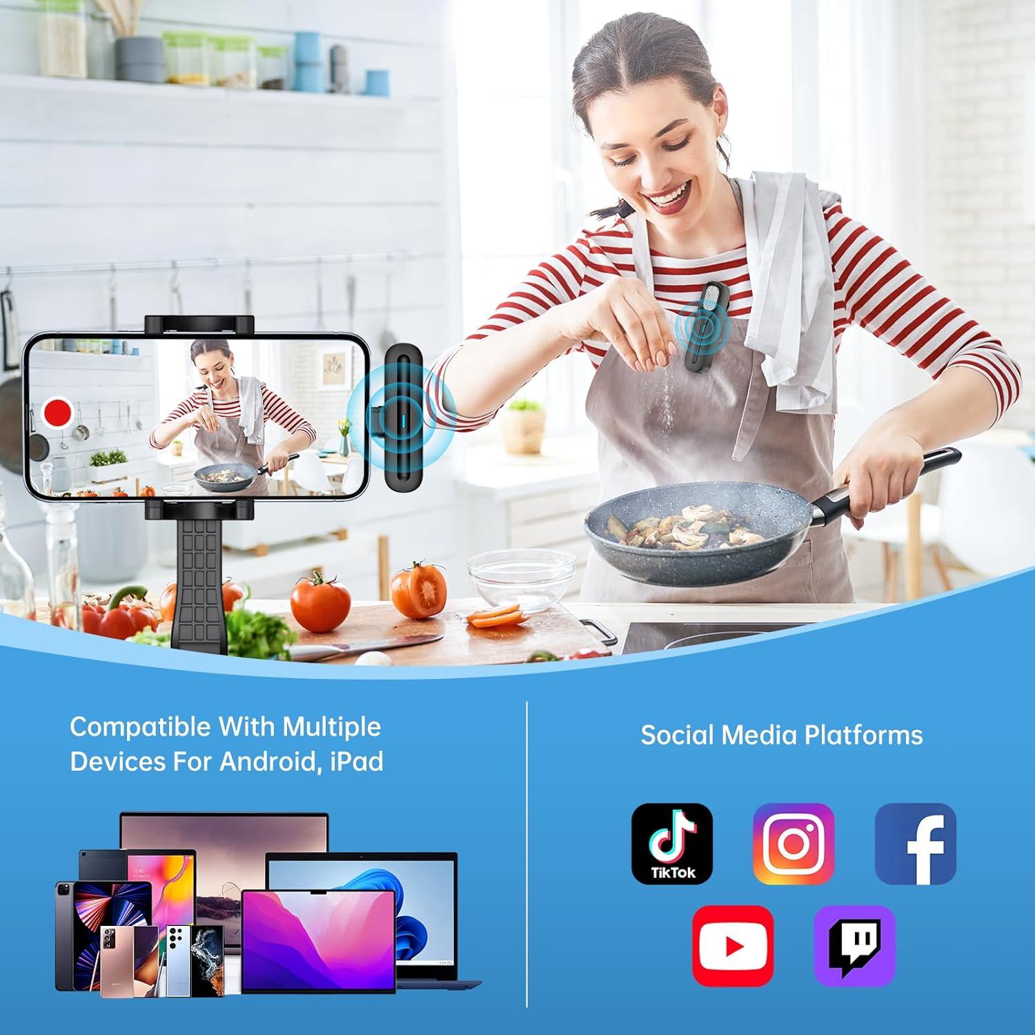 Micrófono Lavalier Inalámbrico P Panoraxy Tipo-C 2 Micrófonos