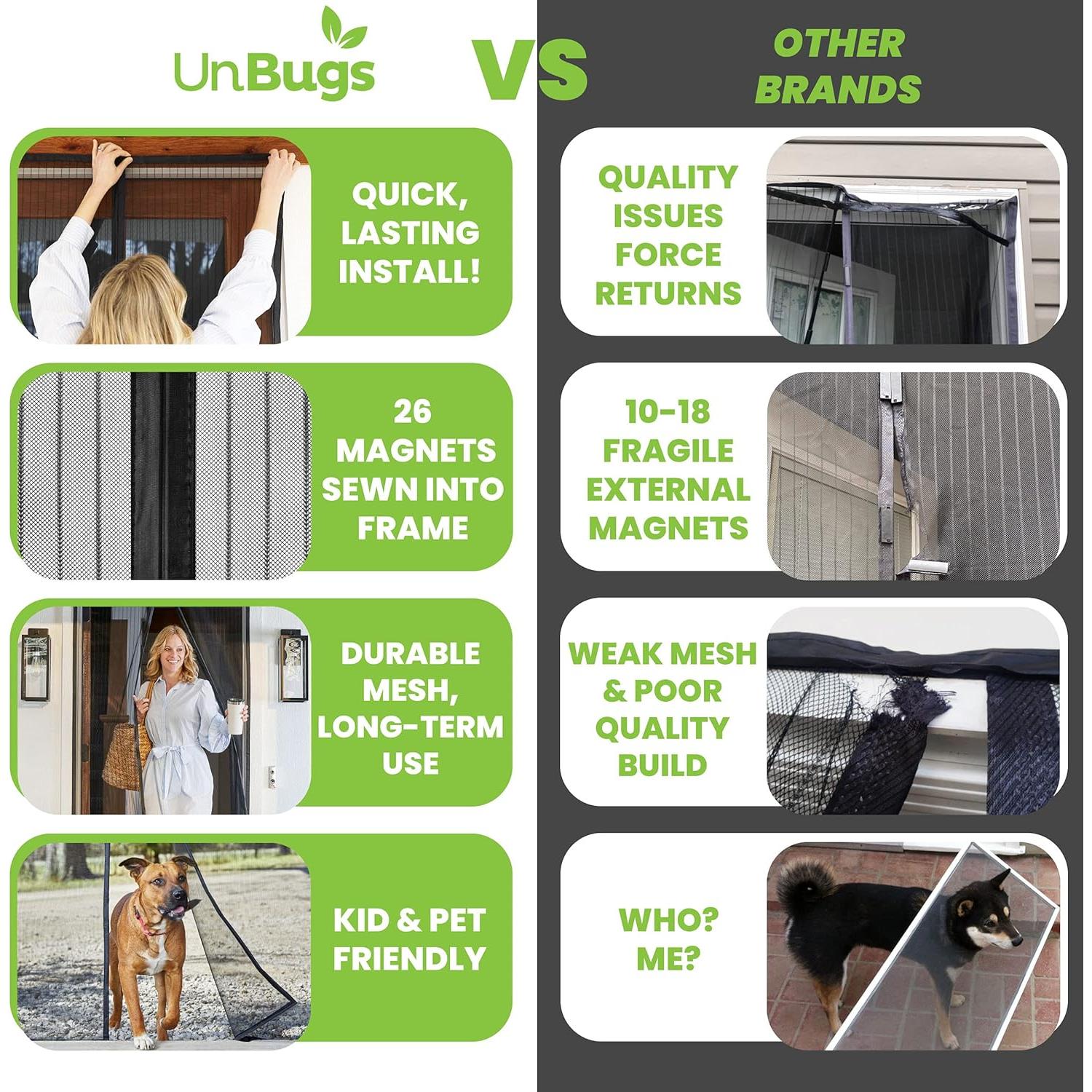 Puerta de Pantalla Magnética UnBugs - 91 x 208 cm - Cierre Automático