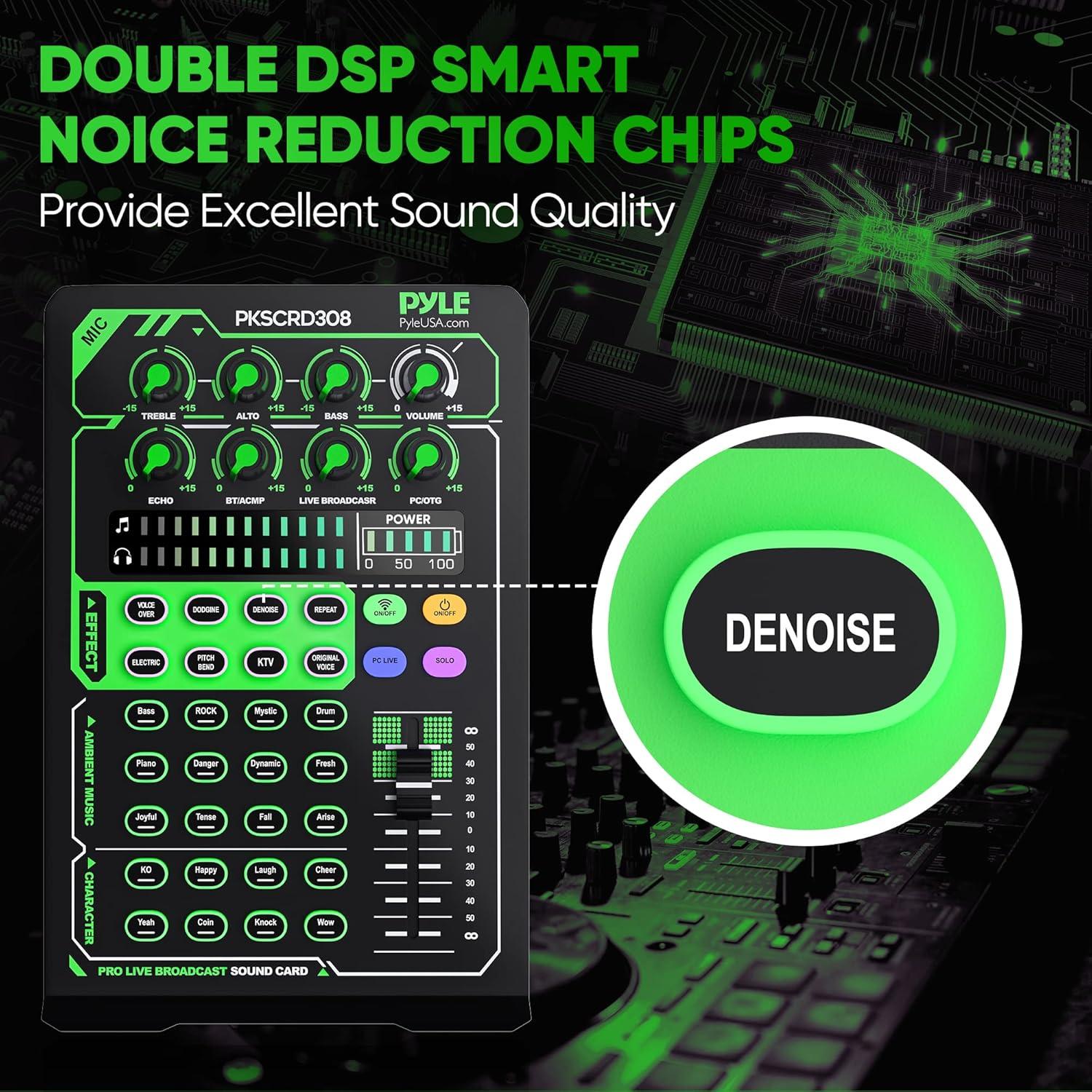 Tarjeta de Sonido Pyle PKSCRD308 Bluetooth con Micrófono