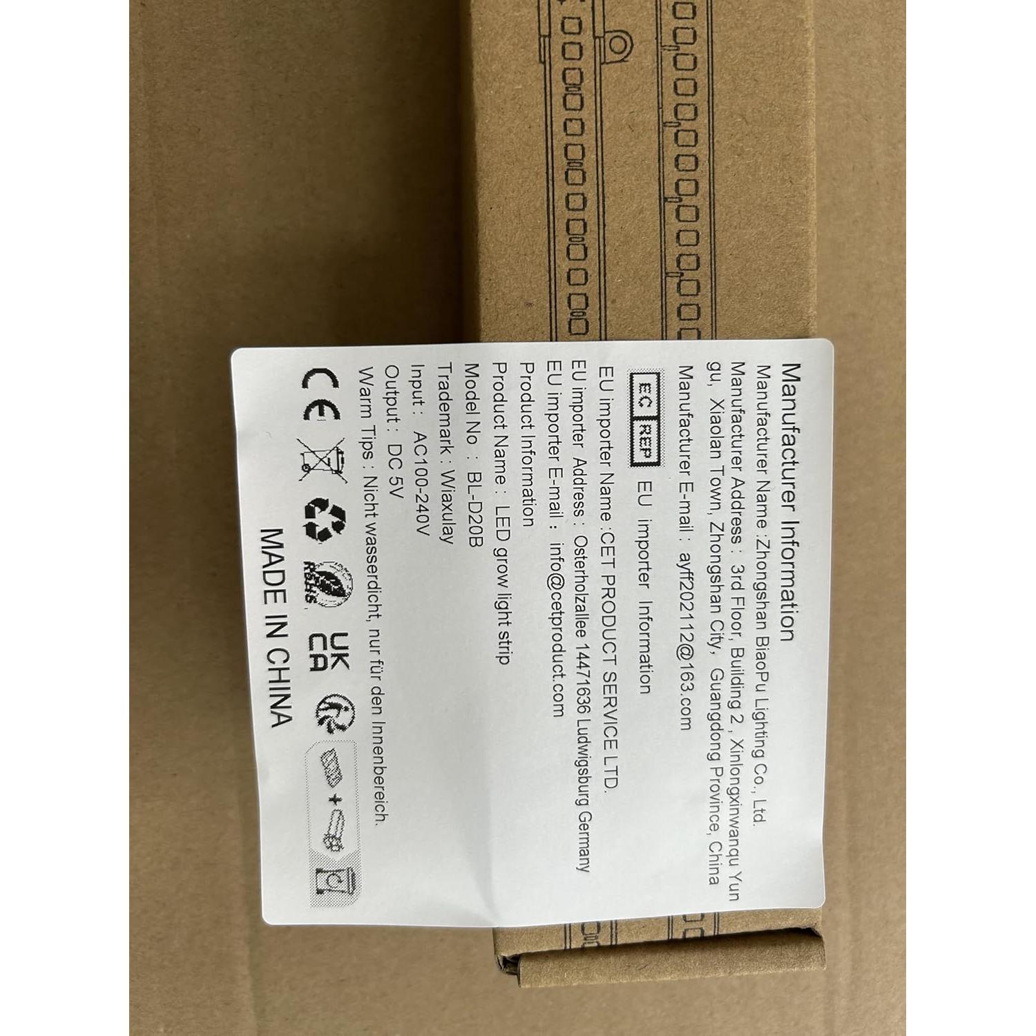 Luz de Crecimiento Wiaxulay 6000K LED con Temporizador 40cm