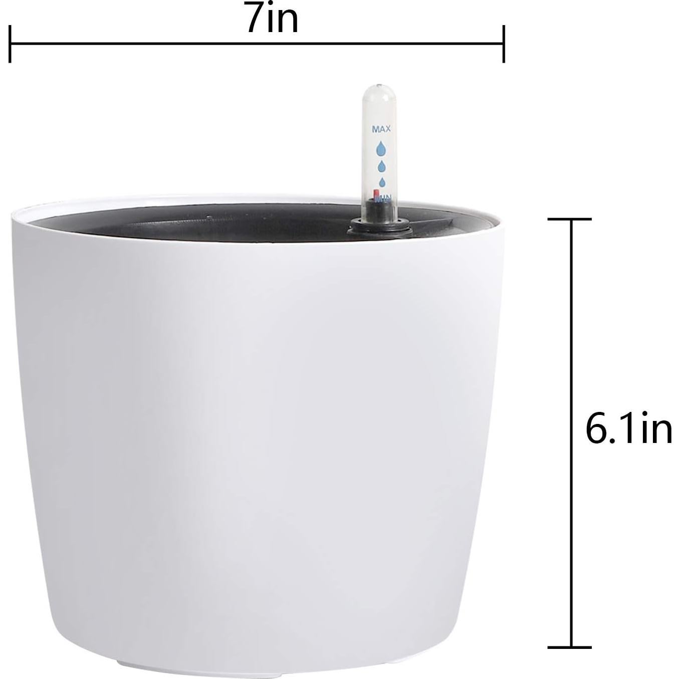 Maceta Autorriego KINJOEK 5 Paquetes 17.78 cm Blanca