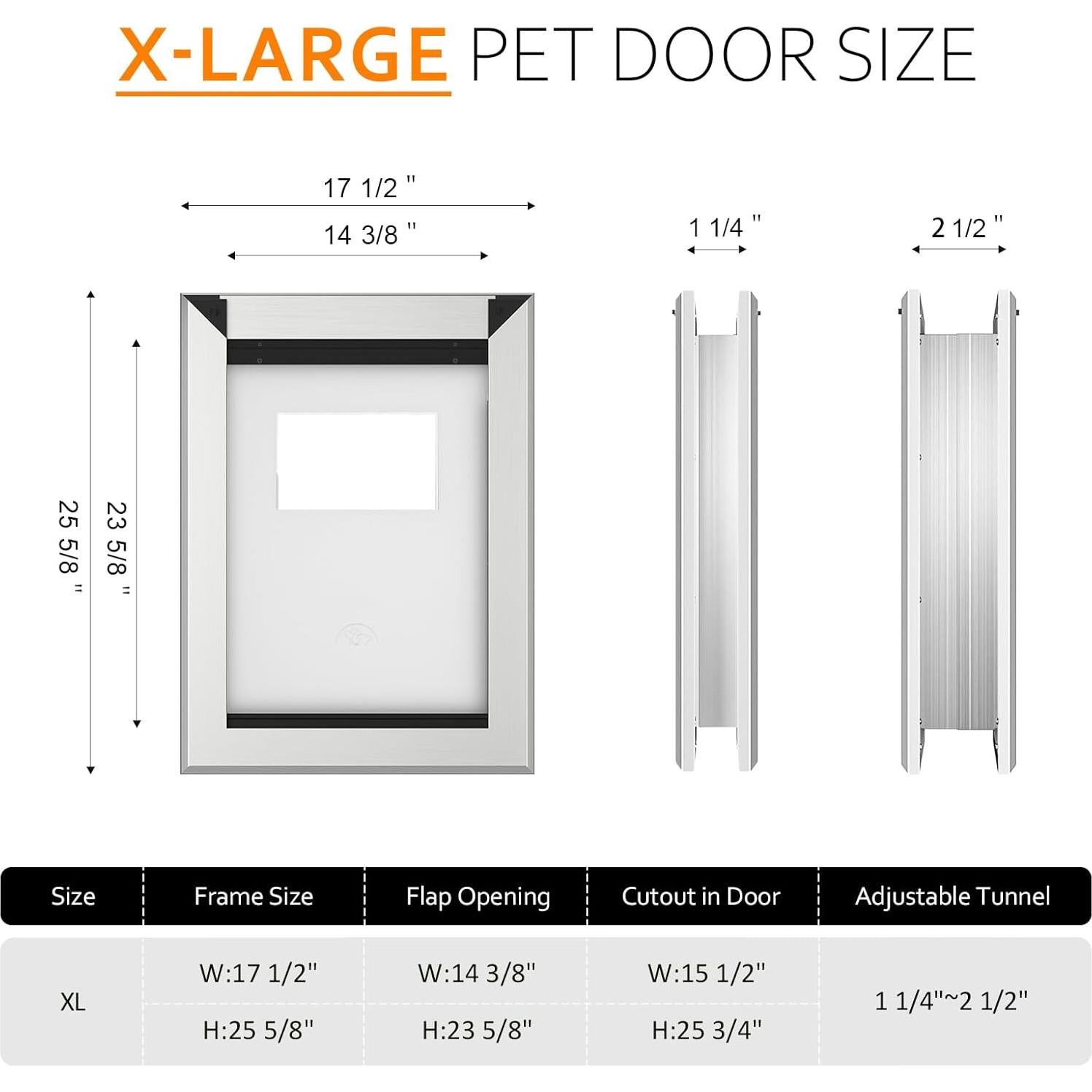 Puerta para Perros Classicmacher Extra Grande Aluminio Plata
