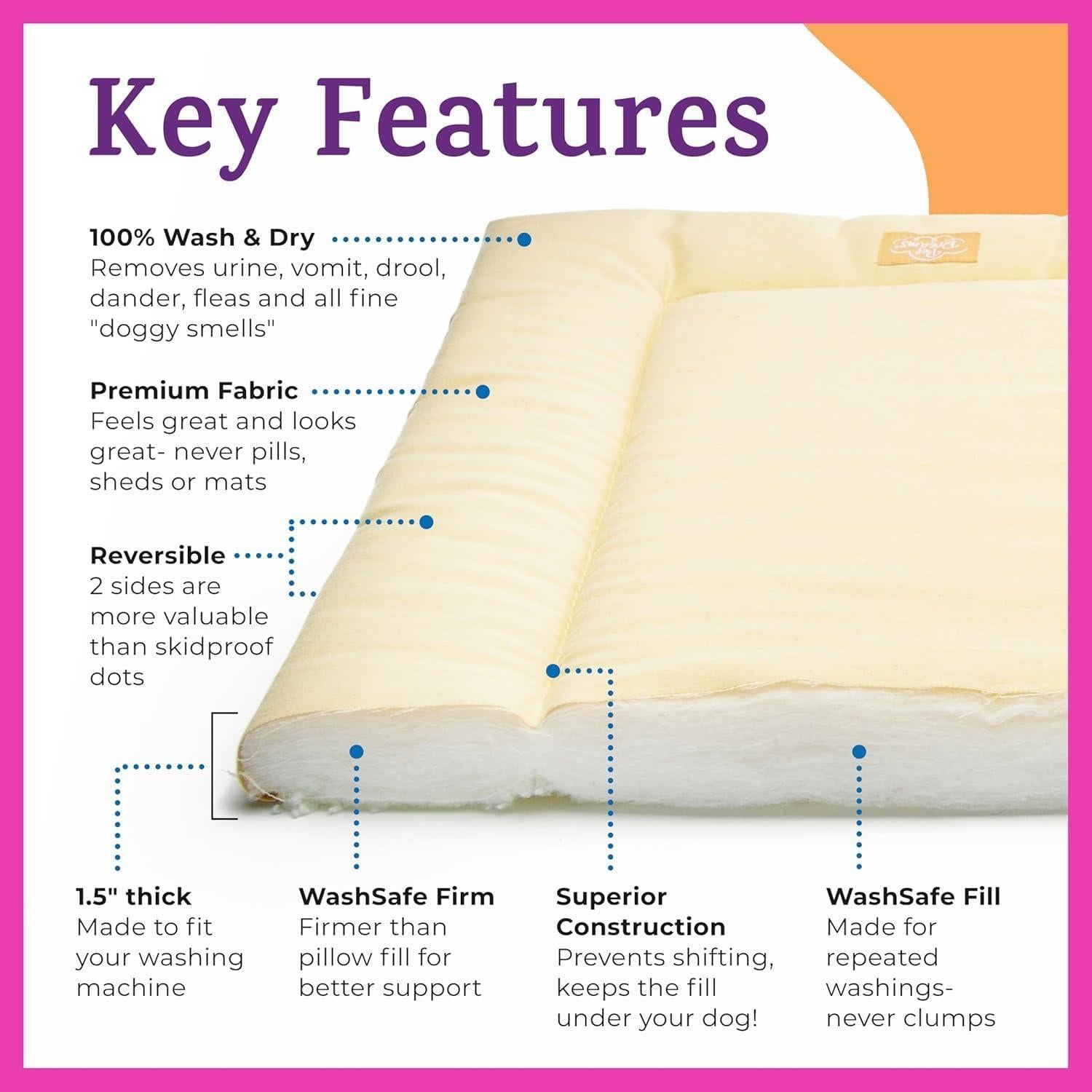 Almohadilla para Perros Pet Dreams 45.72x30.48cm Gris