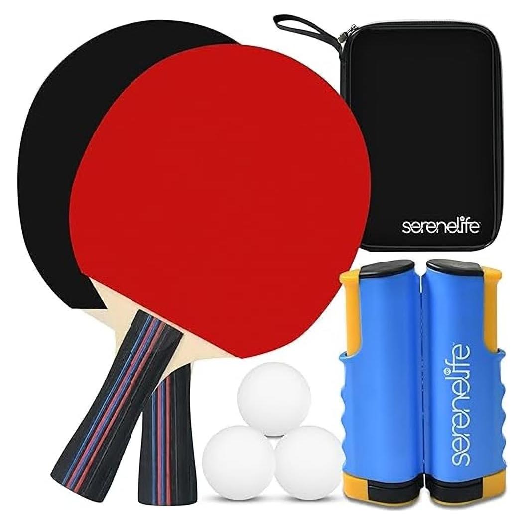 Set de Ping Pong SereneLife con Red y 3 Pelotas