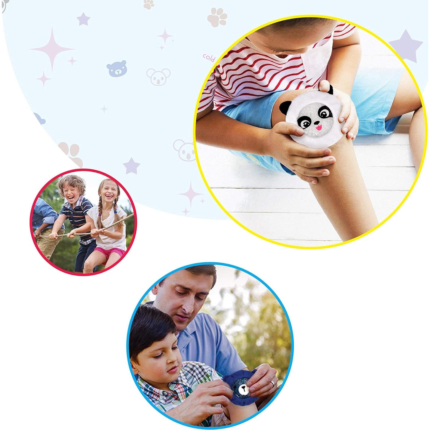 Paquetes de Hielo Boo Boo para Niños 4-Pack Panda - Terapia Fría y Caliente