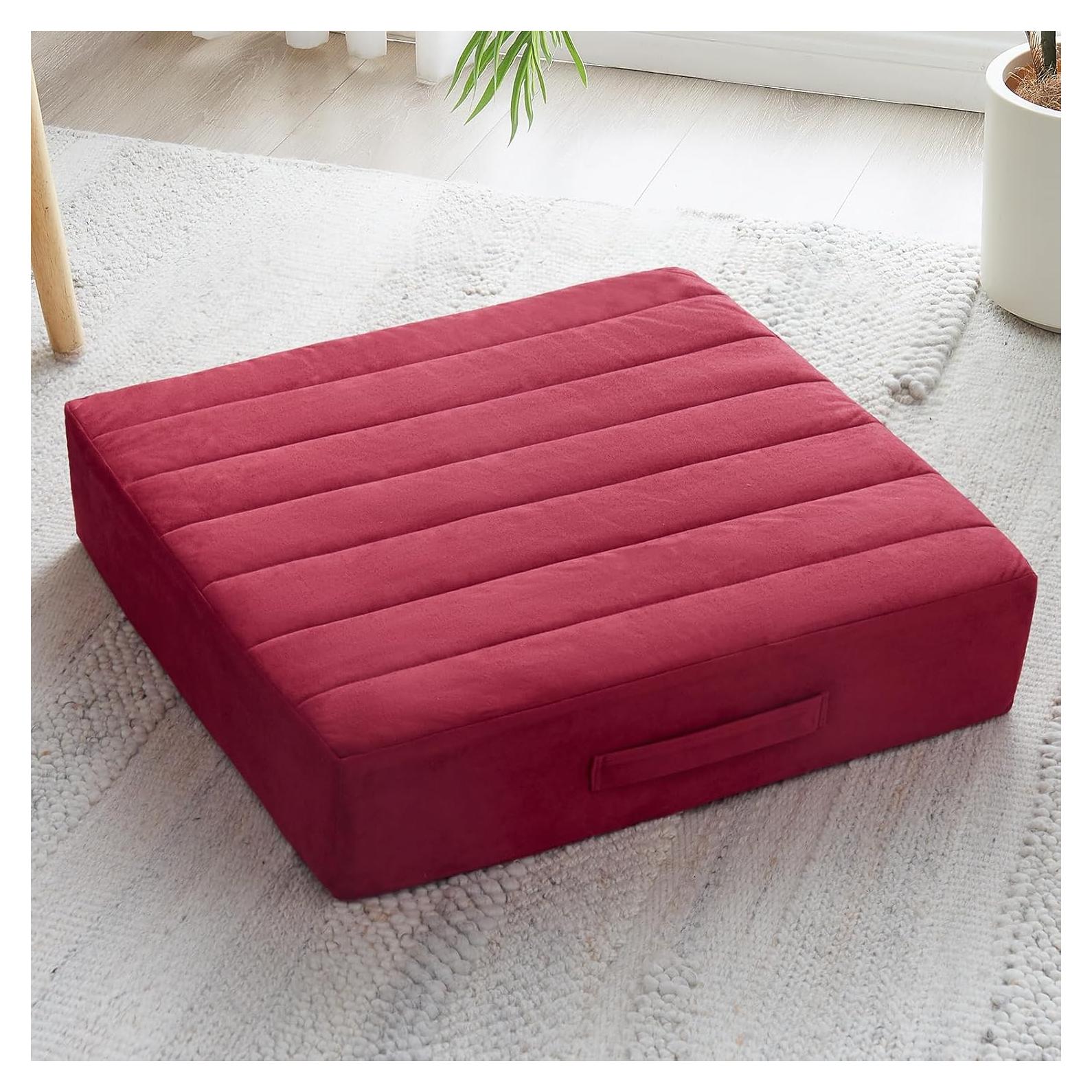 Almohadilla de Suelo JKMAX 56x56 cm Burdeos - Espuma de Memoria