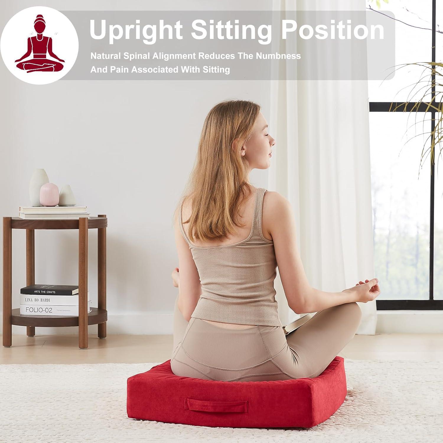 Almohadilla de Suelo JKMAX 56x56 cm Burdeos - Espuma de Memoria