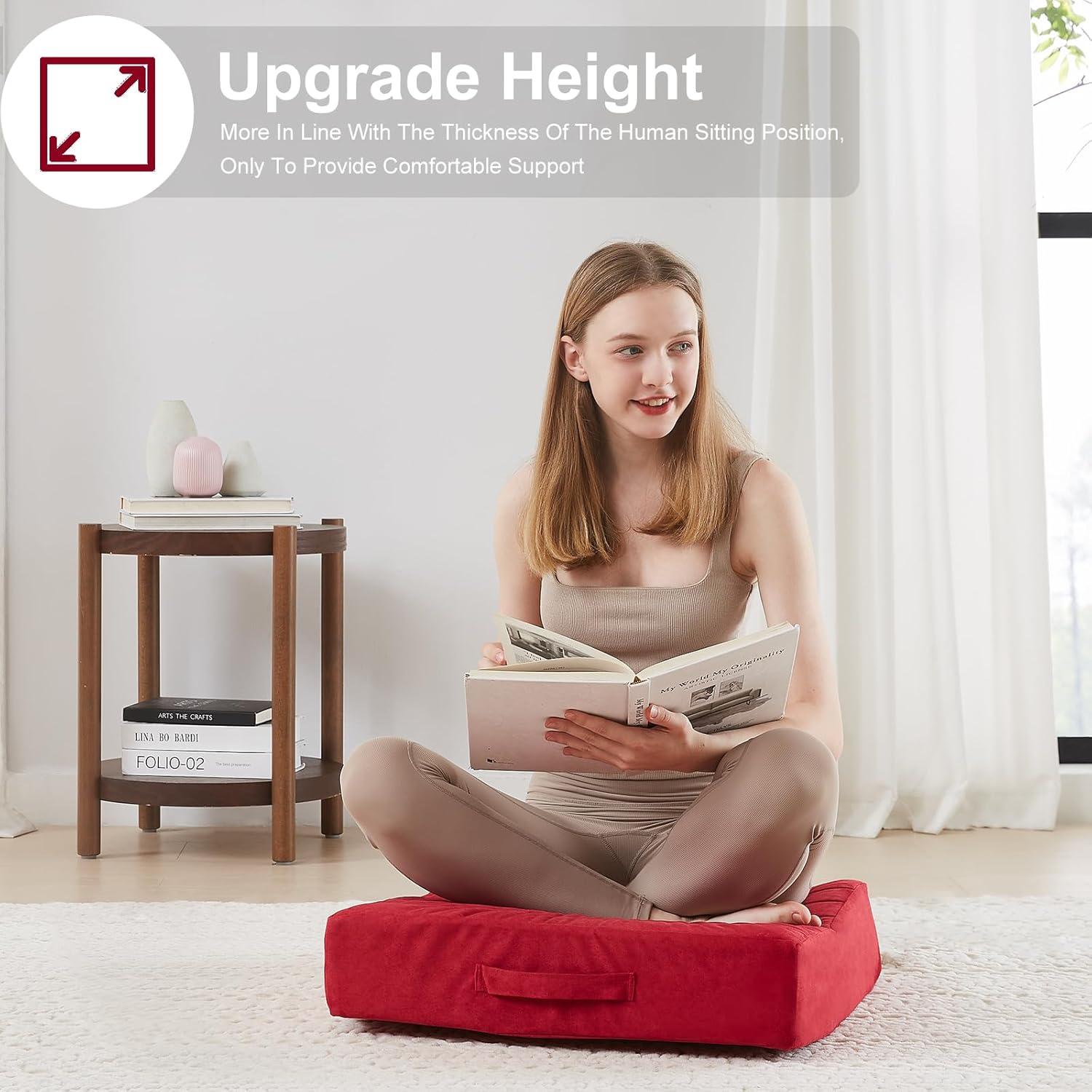 Almohadilla de Suelo JKMAX 56x56 cm Burdeos - Espuma de Memoria