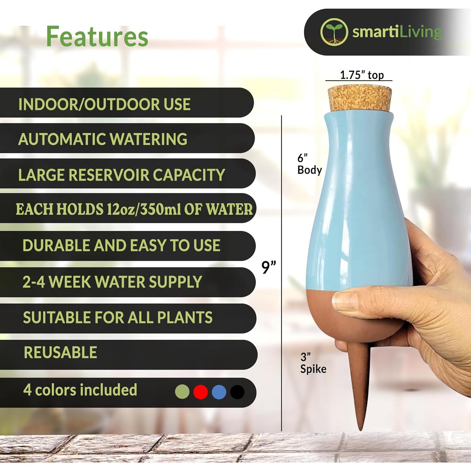 Estacas de Riego Automático SmartiLiving 4 Semanas Terracota