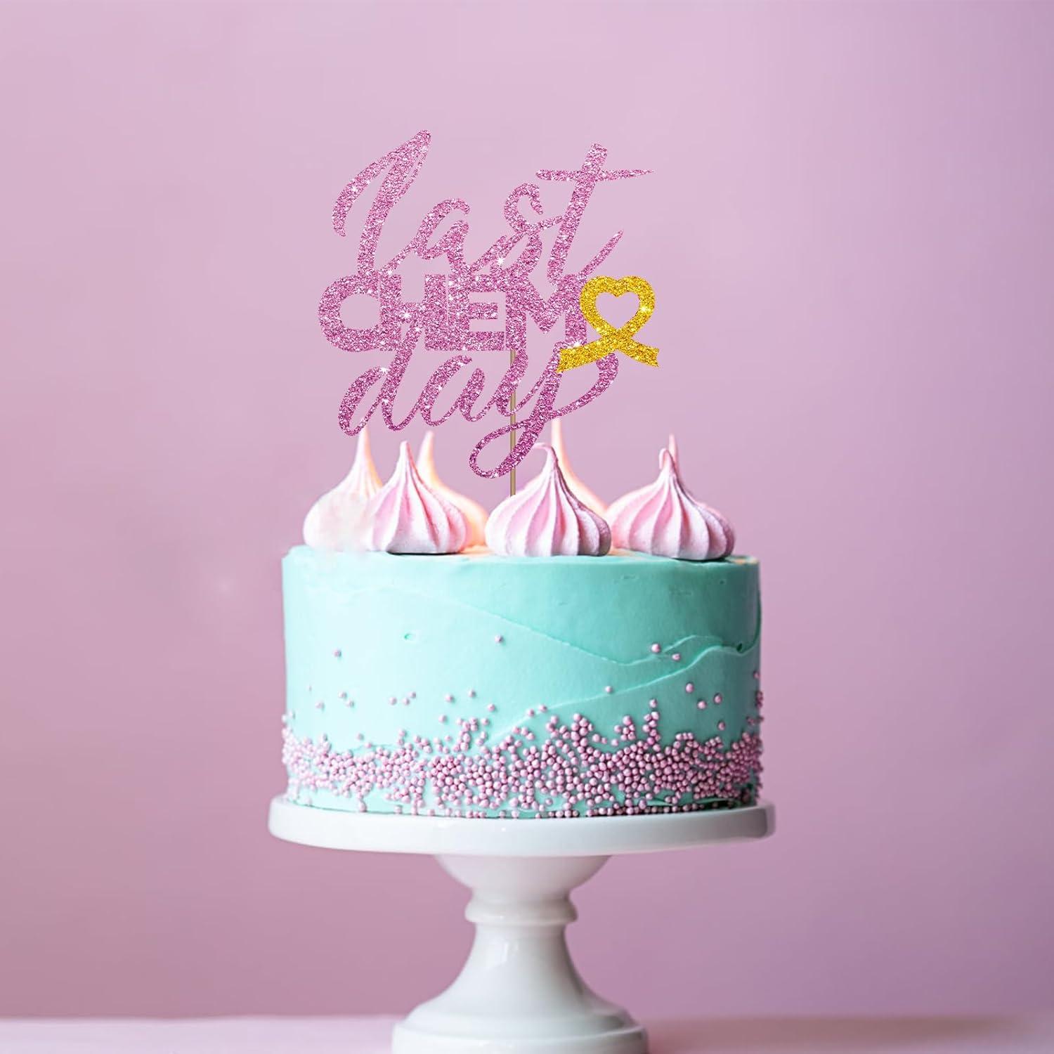 Toppers de pastel MINUET MINUTE quimioterapia rosa 15.2x6.9cm