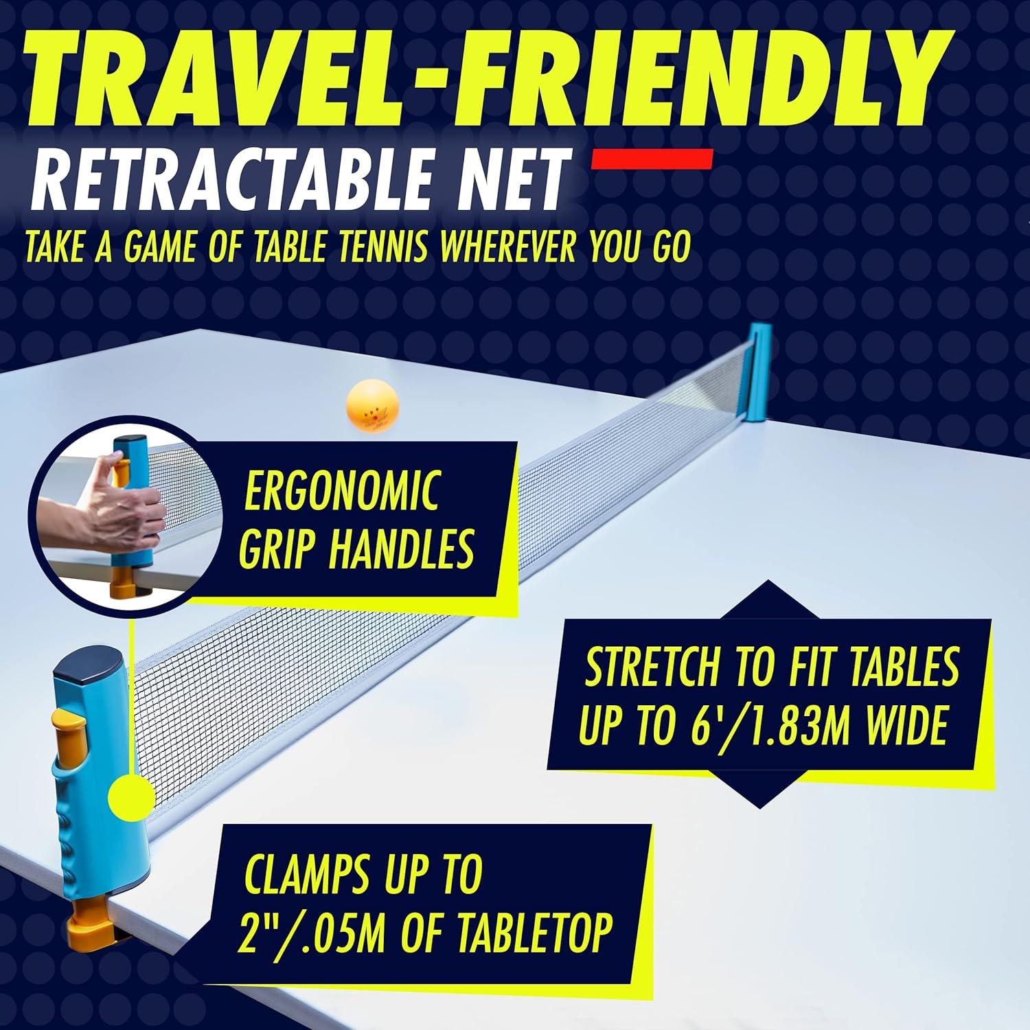 Conjunto de Ping Pong NIBIRU SPORT 4 Palas y Red Retráctil