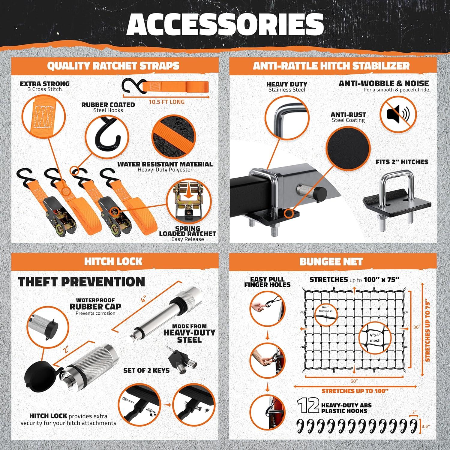 Soporte de Carga Plegable Mockins 60x24x14 cm 500 kg