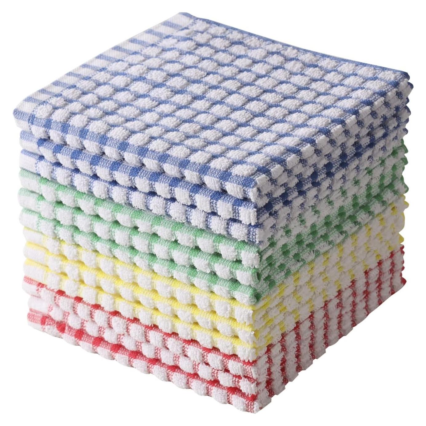 Paños de Cocina 12pcs Algodón Absorbentes Clwellge 30x30 cm
