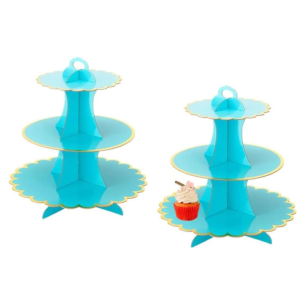 Soporte para Cupcakes MRPAPA 3 Niveles Azul 24 Cupcakes