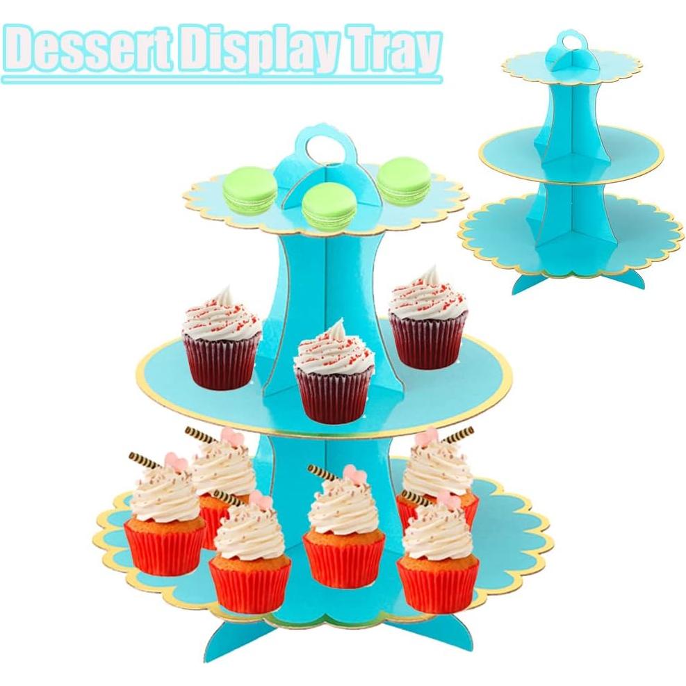 Soporte para Cupcakes MRPAPA 3 Niveles Azul 24 Cupcakes